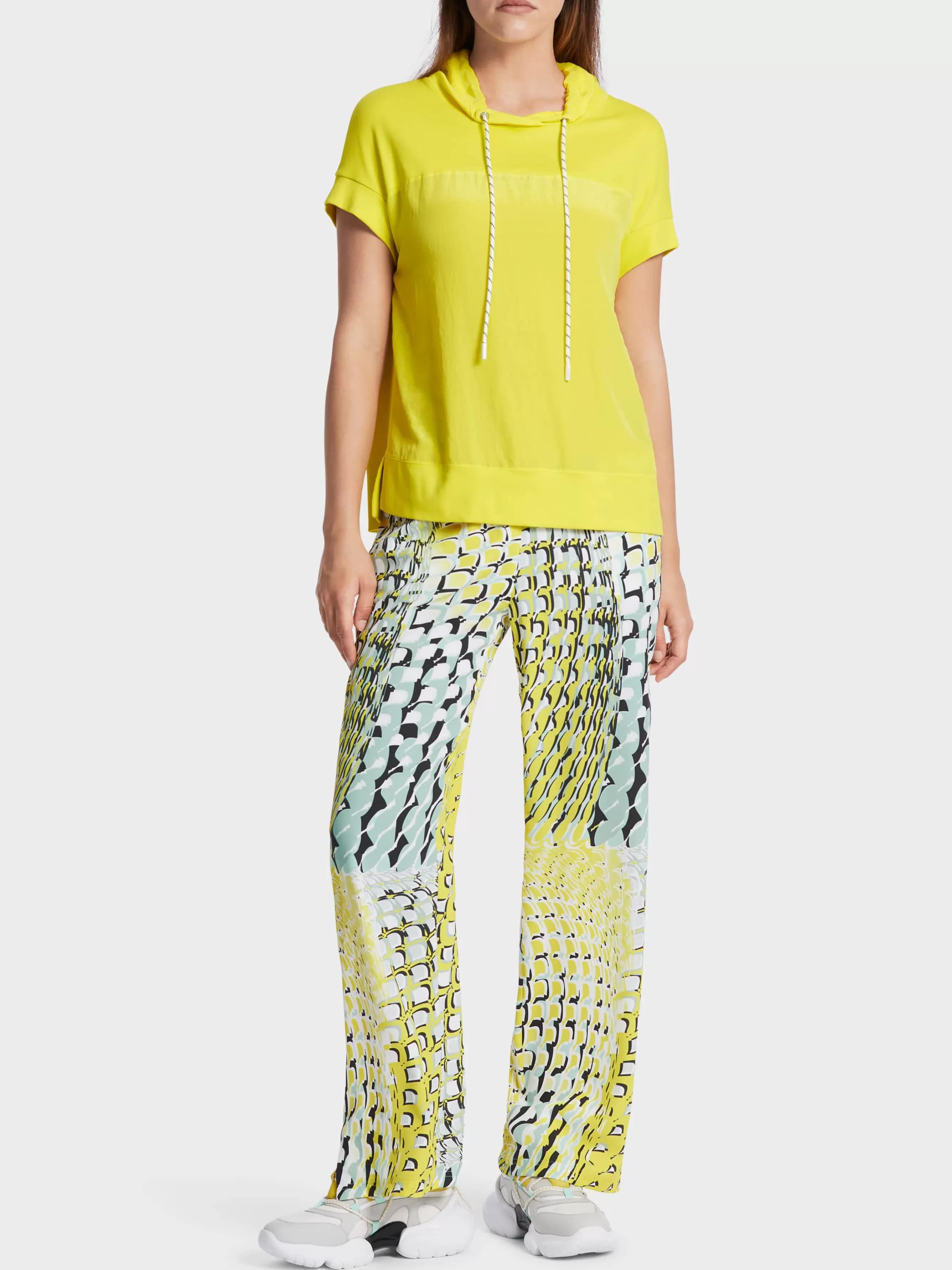 Marc Cain Blusen & Tuniken | Shirts & Tops-LÄSSIGE BLUSE IN MATERIALMIX soft limeade