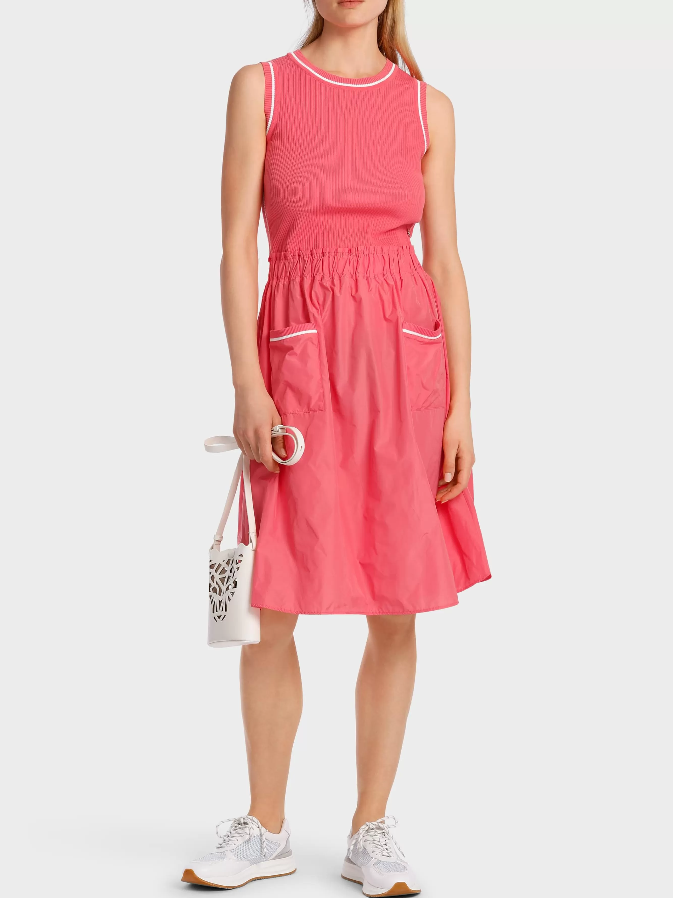 Marc Cain Strick | Kleider-MINIKLEID "RETHINK TOGETHER" light neon red