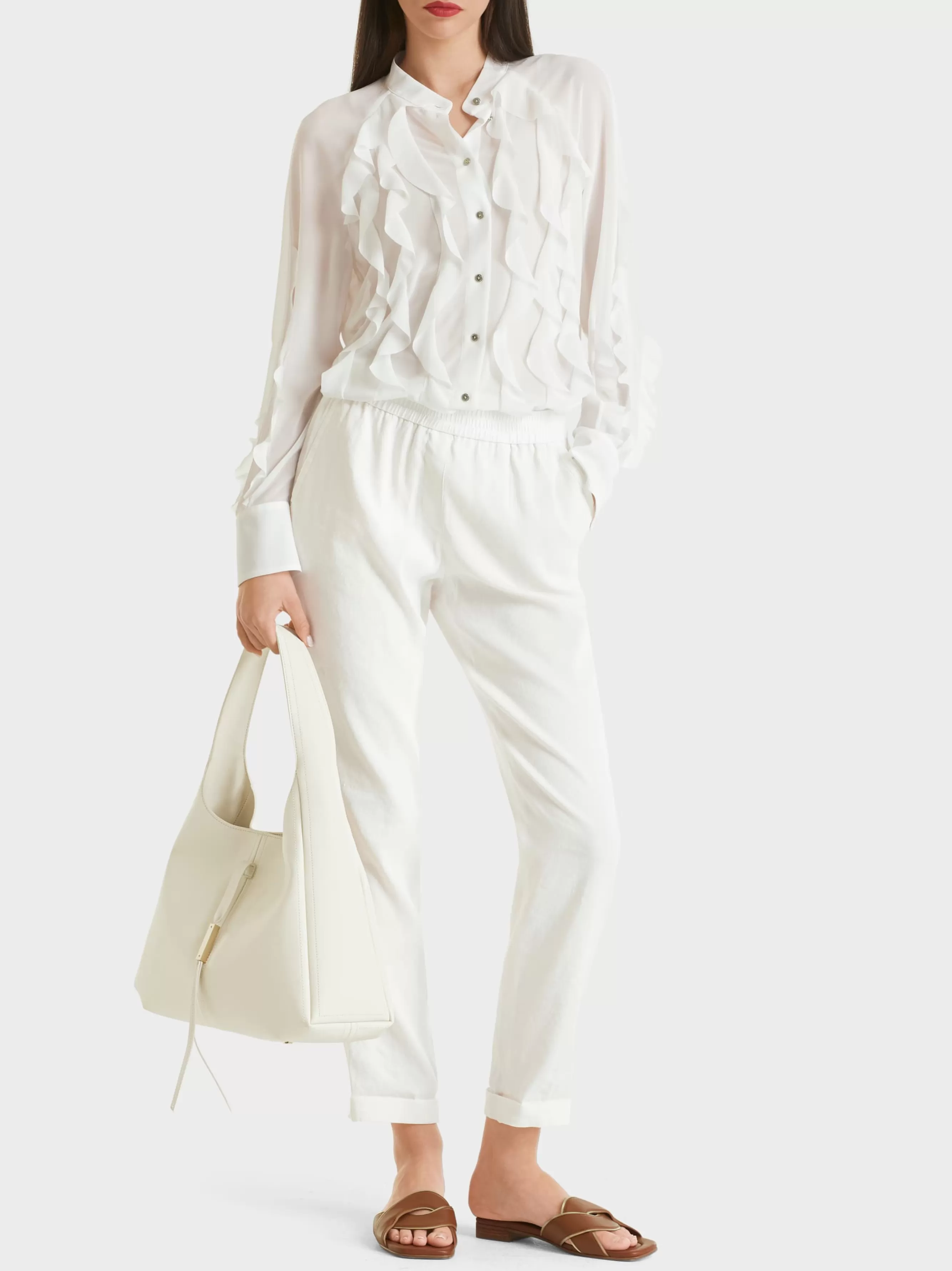 Marc Cain Hosen-MODELL ROANNE MIT RELAXED FIT off-white