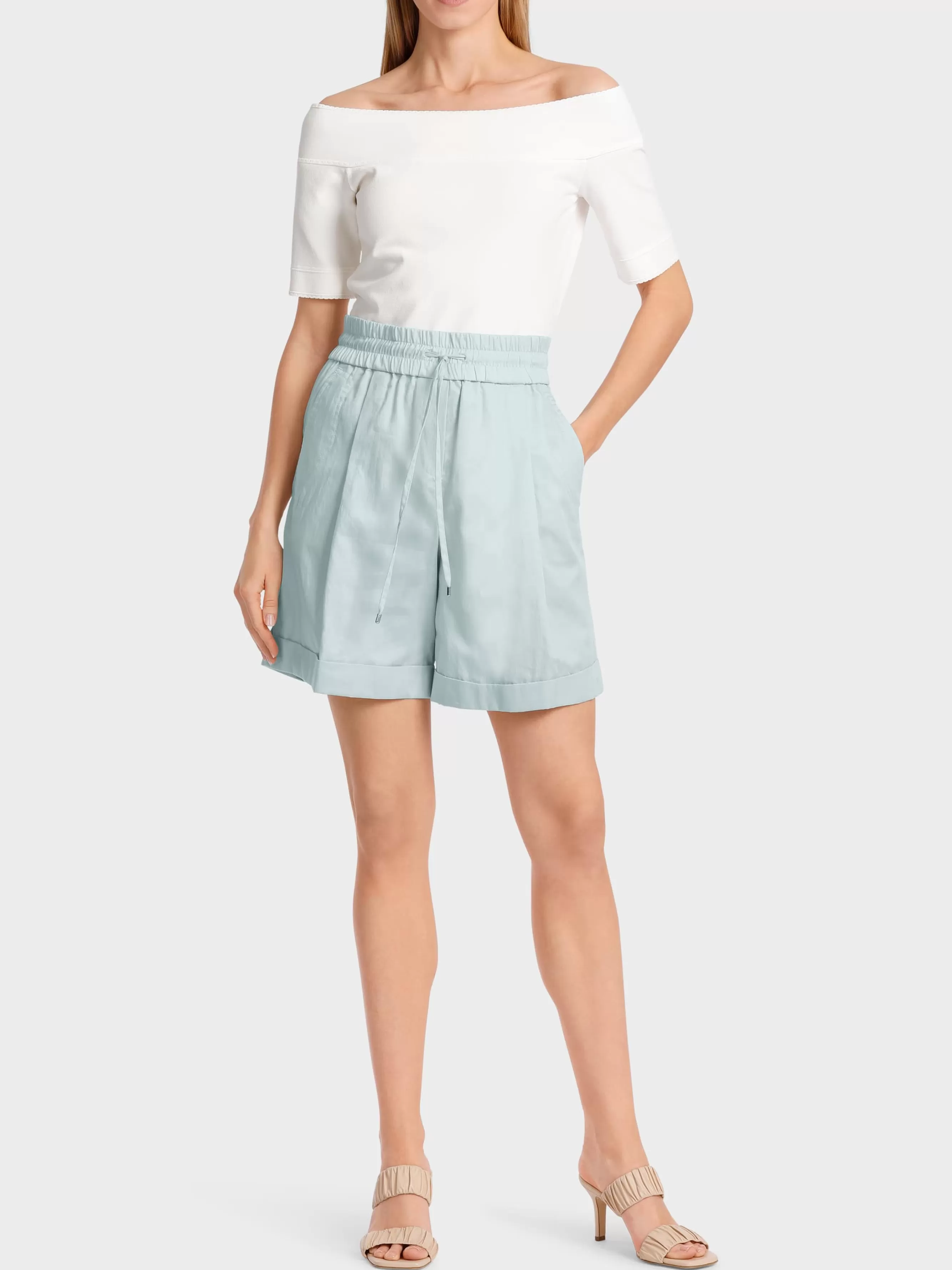 Marc Cain Hosen-MODELL WITTEN – SHORTS MIT STULPEN smoky ice new