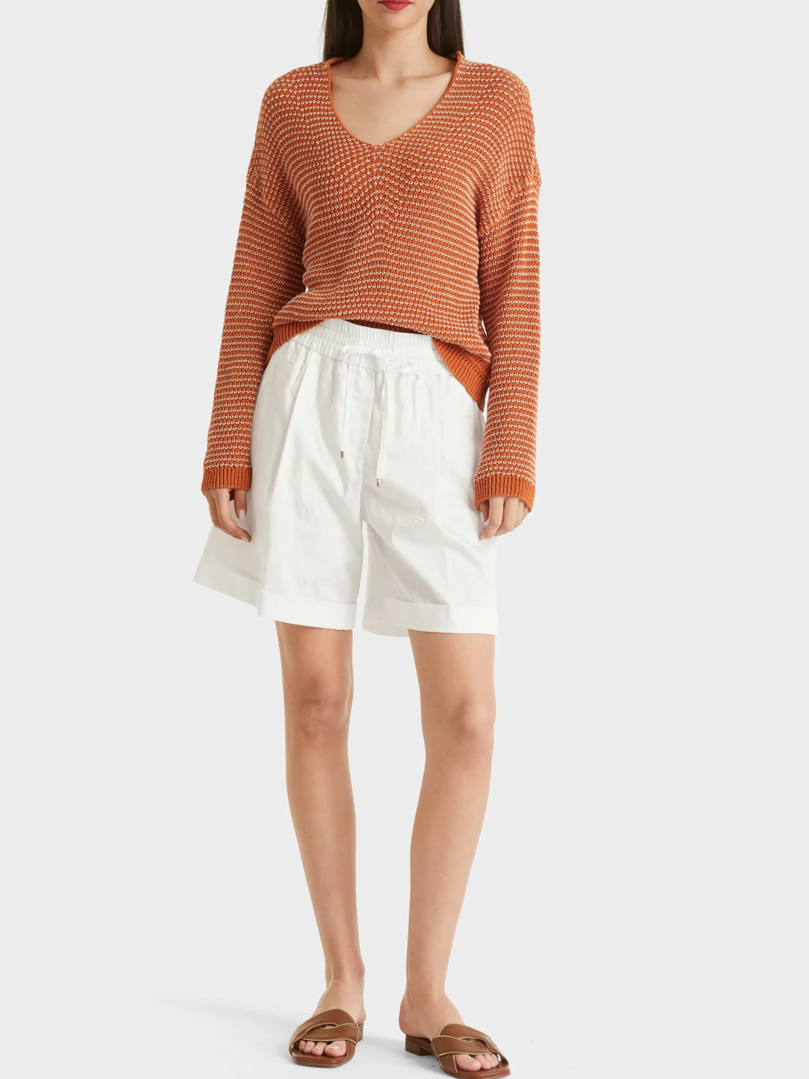 Marc Cain Hosen-MODELL WITTEN – SHORTS MIT STULPEN off-white