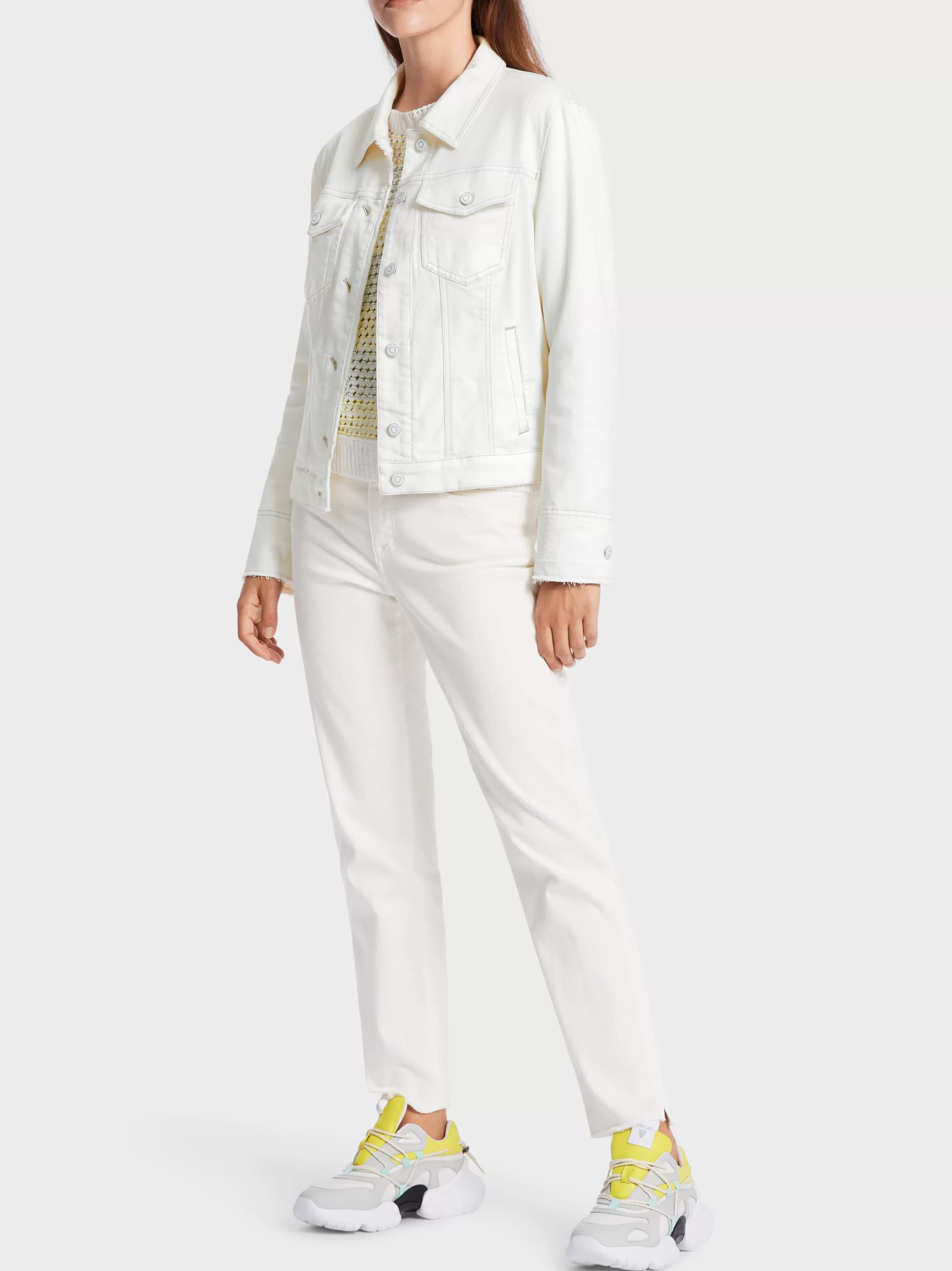 Marc Cain Jacken-MODISCHE JEANSJACKE "RETHINK TOGETHER" off-white