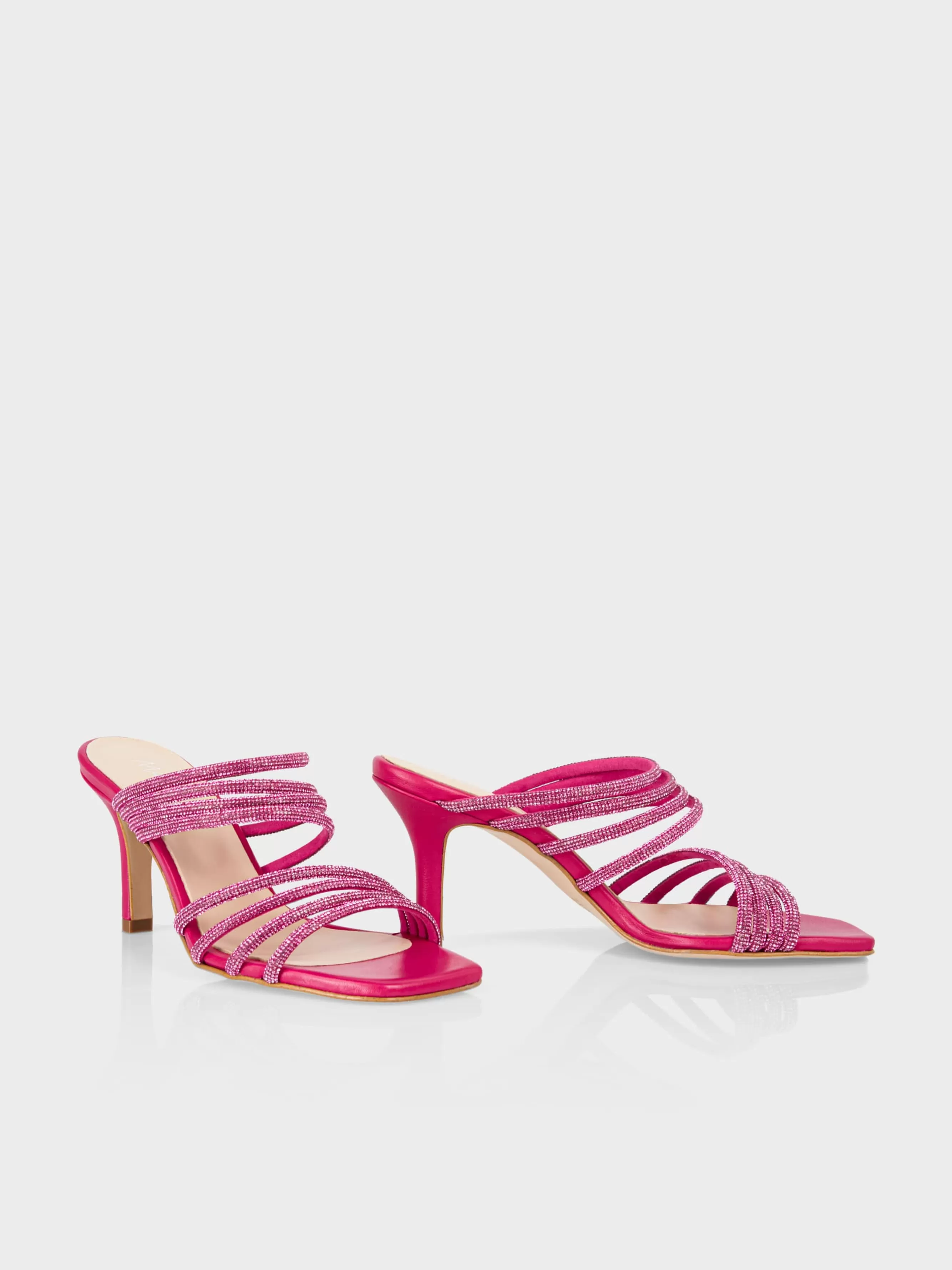 Marc Cain Schuhe-MULES MIT GLITZERRIEMEN deep fuchsia