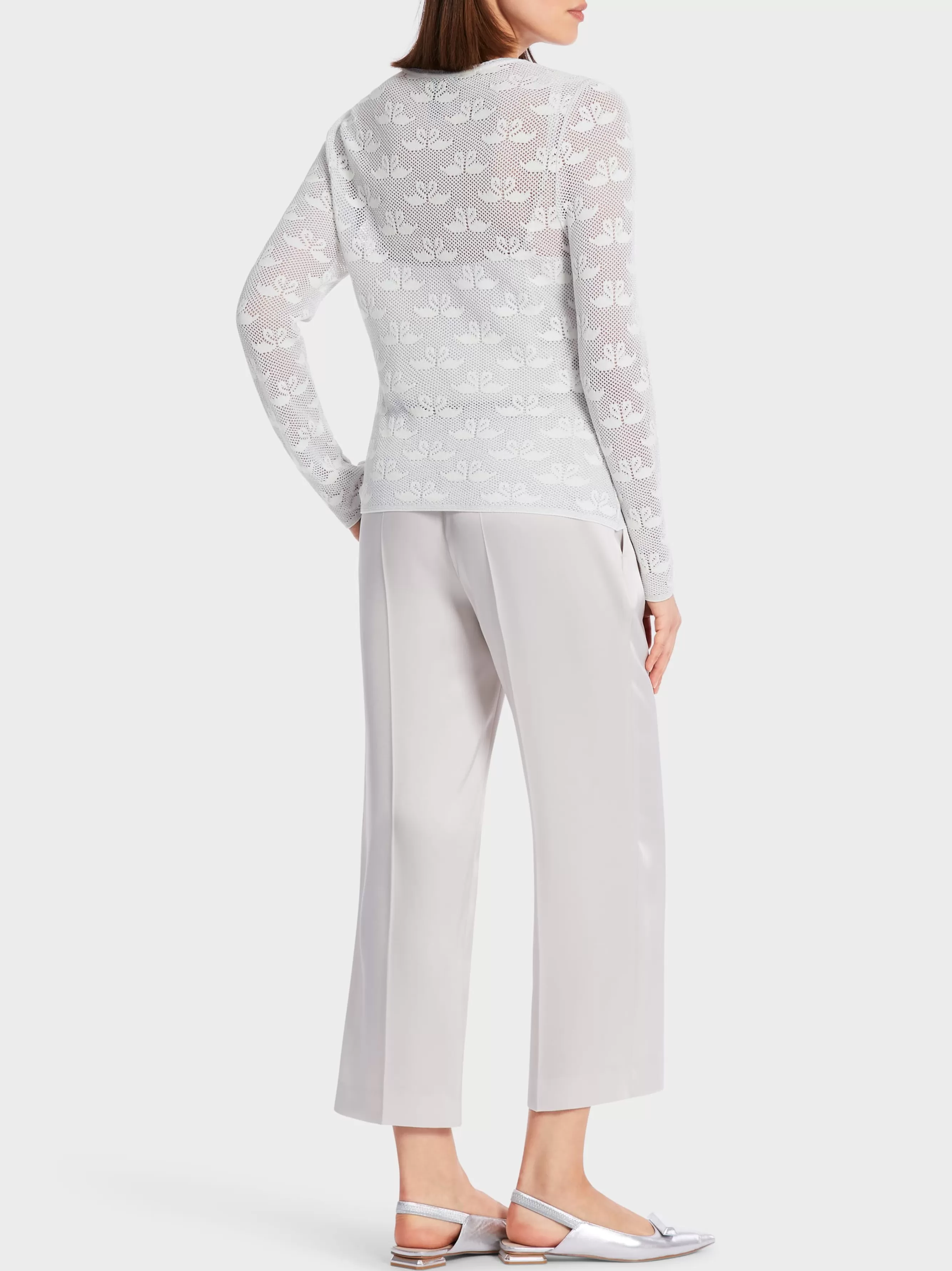 Marc Cain Pullover & Sweatshirts | Strick-NETZ-PULLOVER KNITTED IN GERMANY off-white