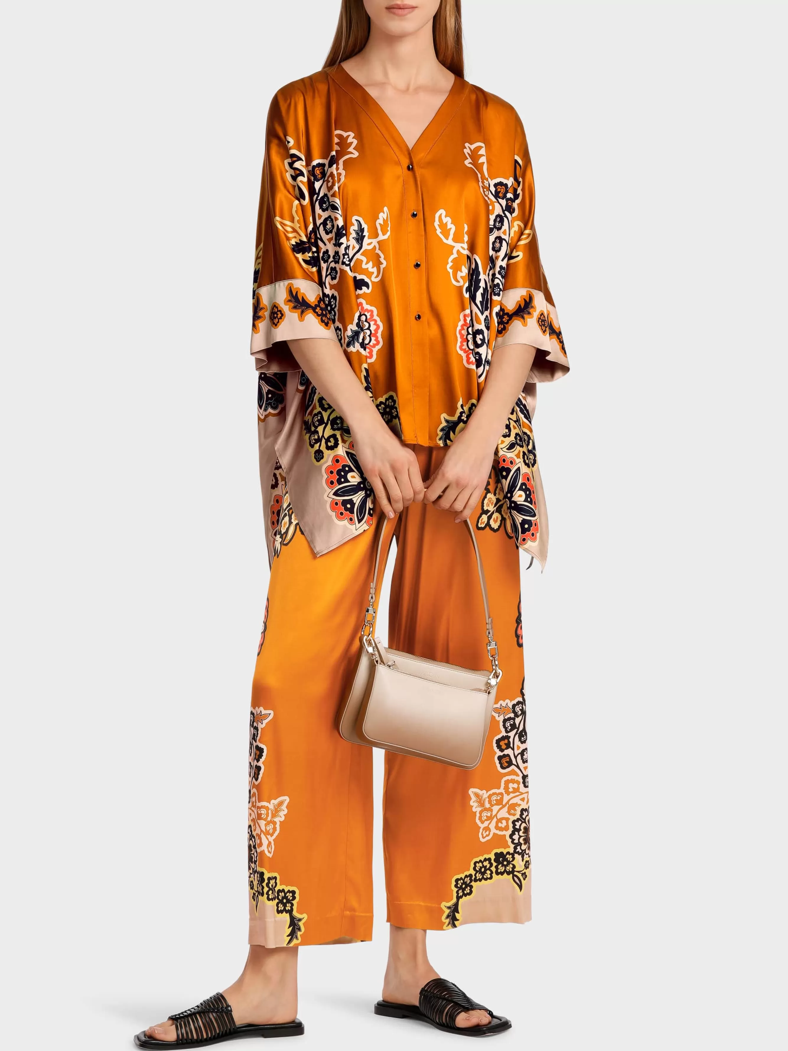 Marc Cain Blusen & Tuniken-OVERSIZED BLUSE MIT FLORALEM PRINT bright ochre