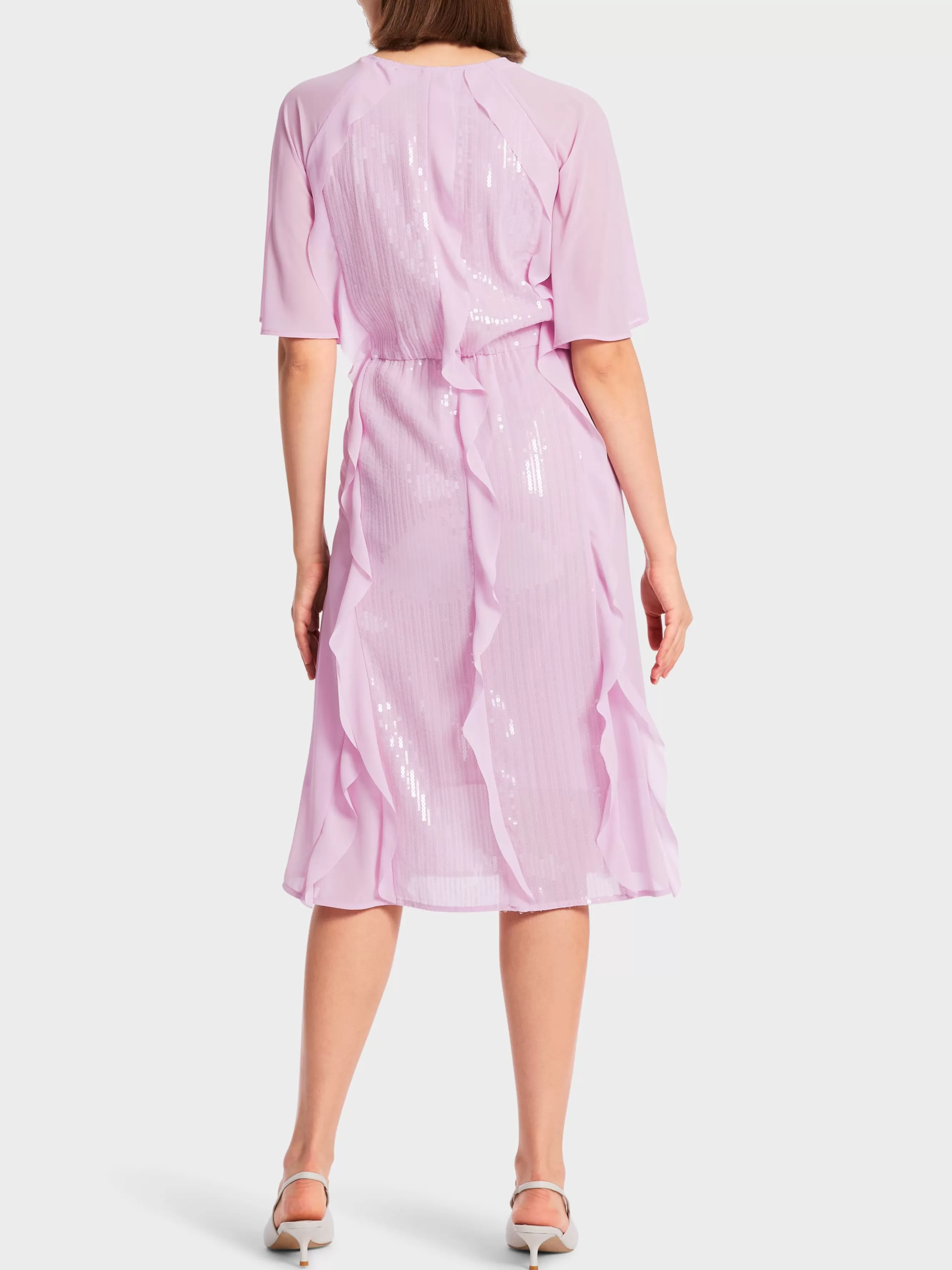 Marc Cain Kleider-PAILLETTENKLEID MIT RÜSCHEN pink lavender