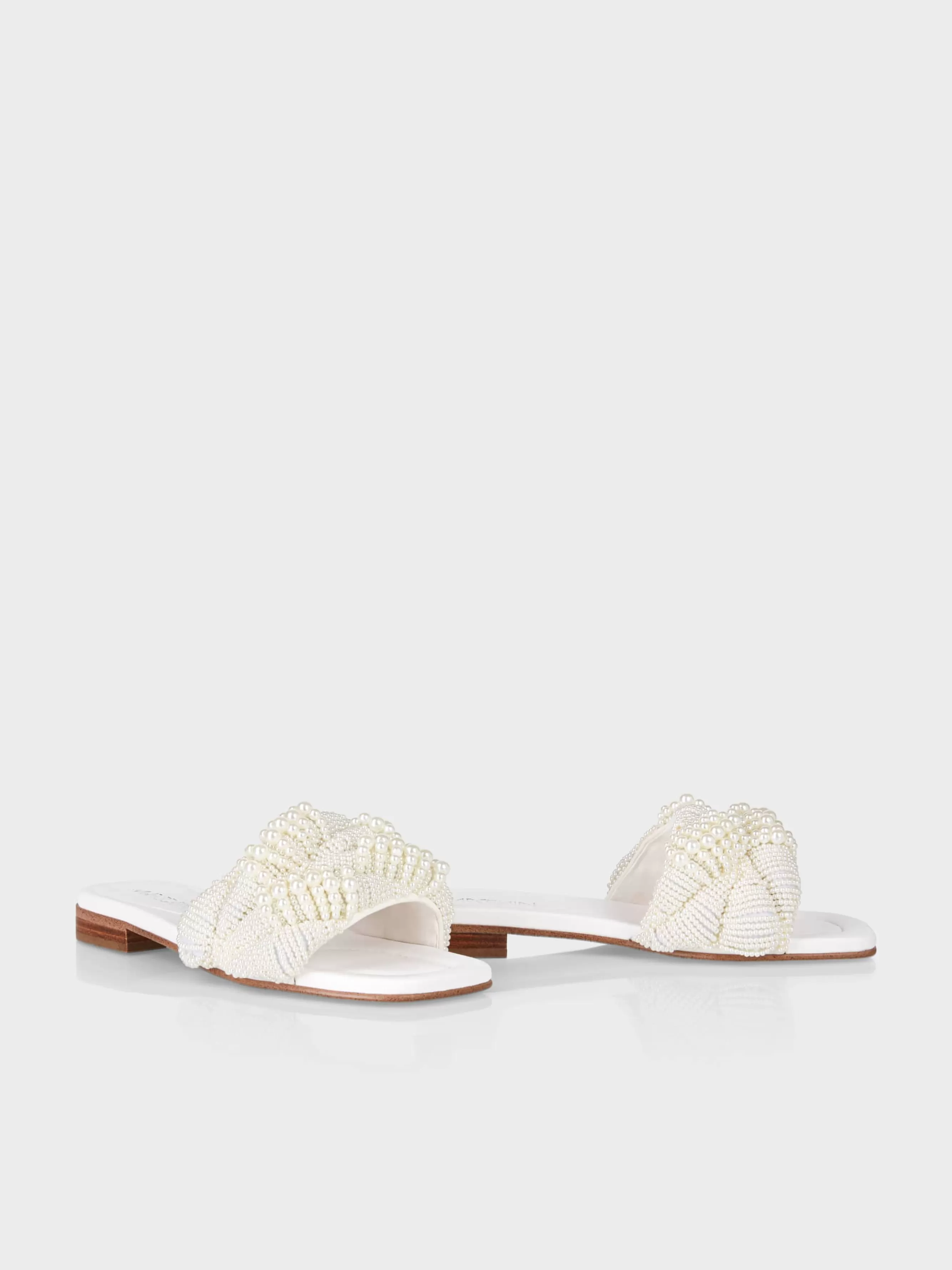 Marc Cain Schuhe-PANTOLETTEN MIT PERLEN white