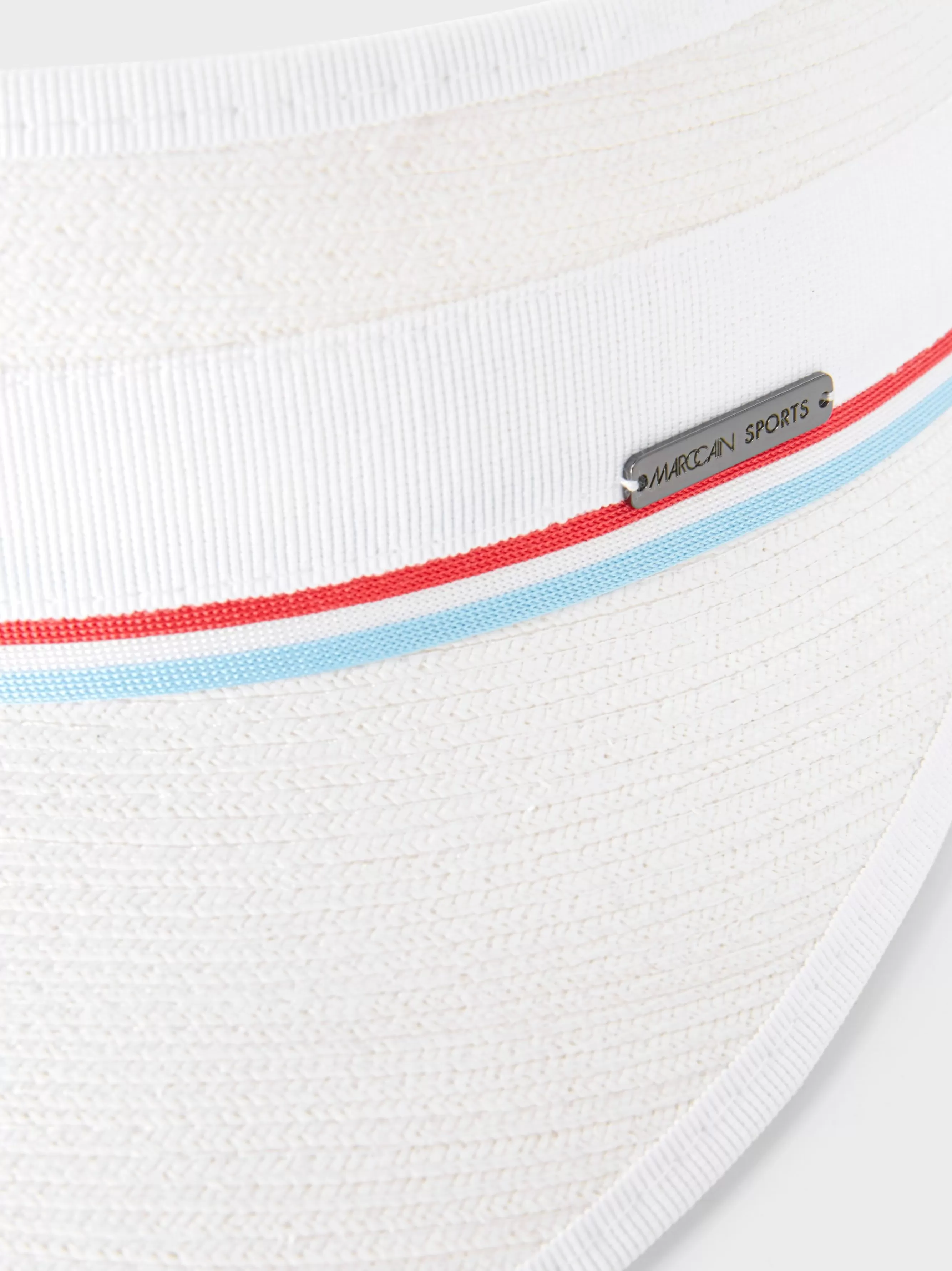 Marc Cain Accessoires-PEAKED CAP MIT GESTREIFTEM RIPSBAND white