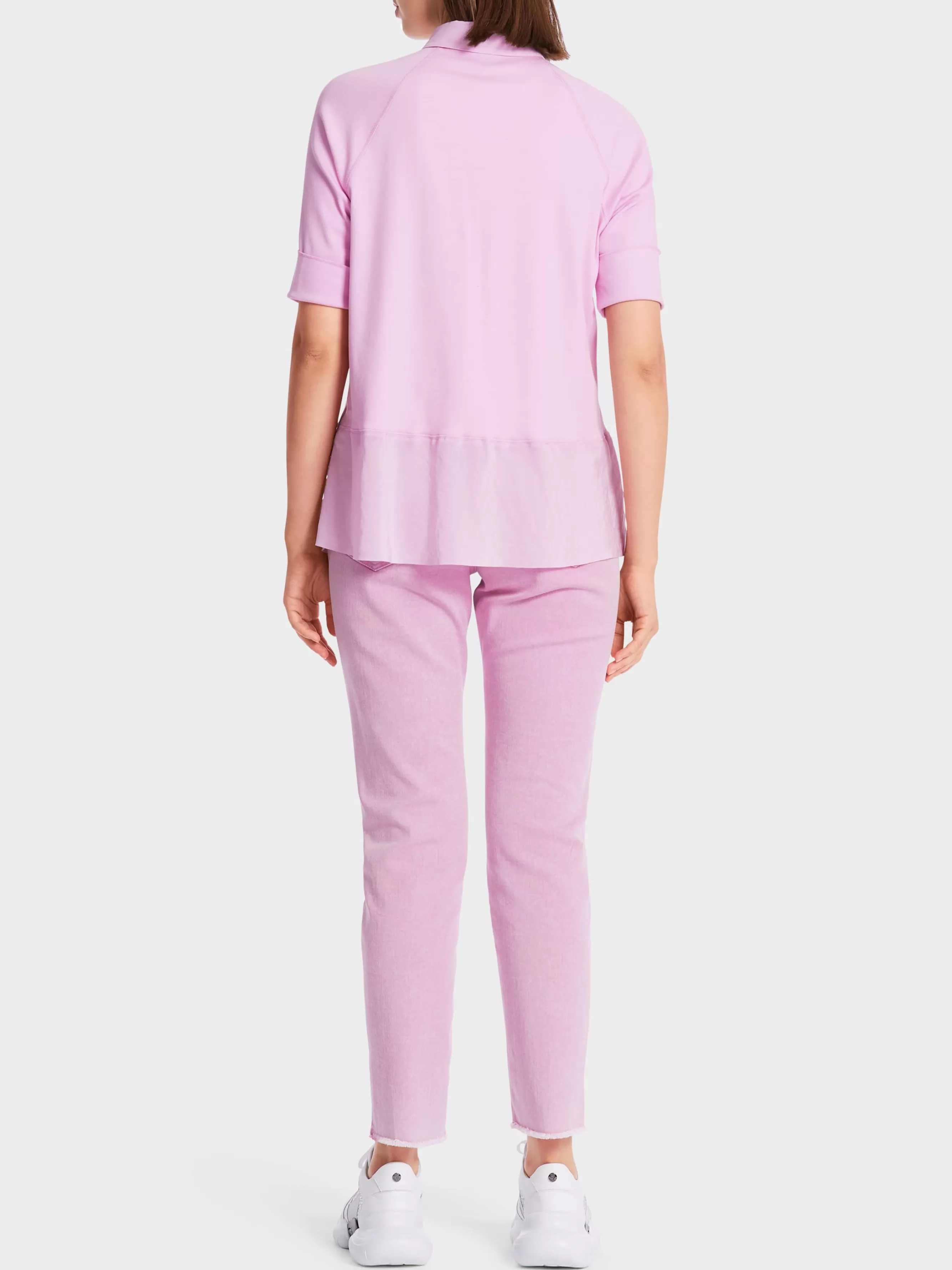 Marc Cain Shirts & Tops-POLOSHIRT IN A-LINIE bright pink lavender