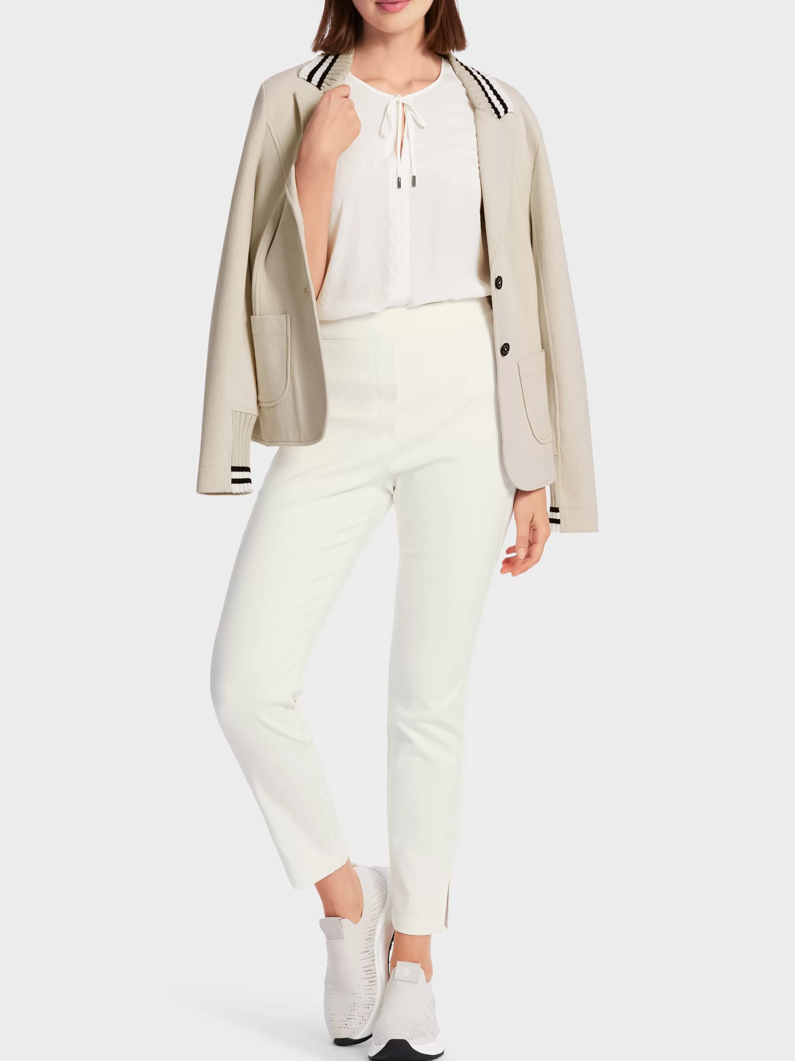 Marc Cain Hosen-"RETHINK TOGETHER" HOSE SLIVEN off-white