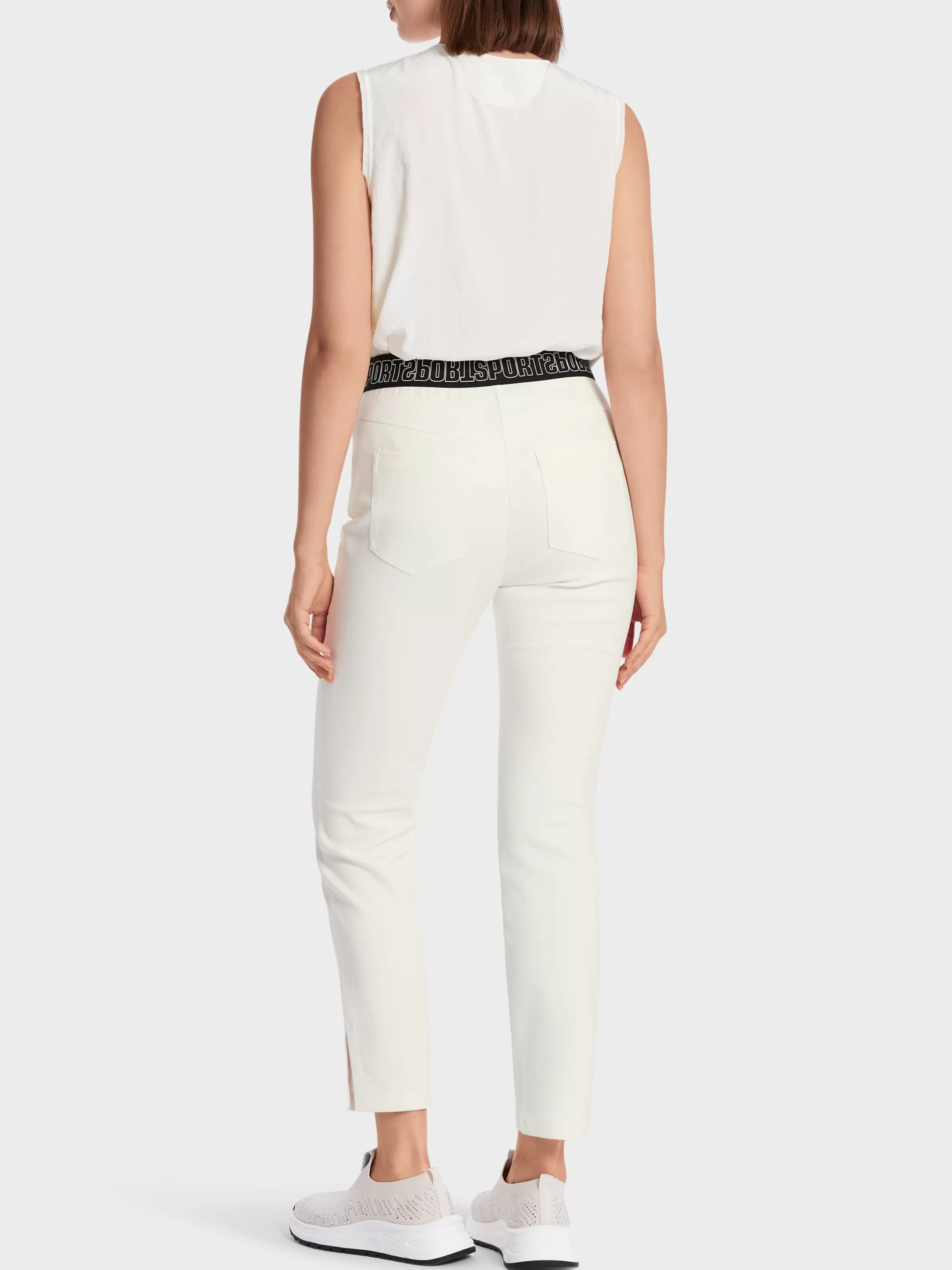 Marc Cain Hosen-"RETHINK TOGETHER" HOSE SLIVEN off-white