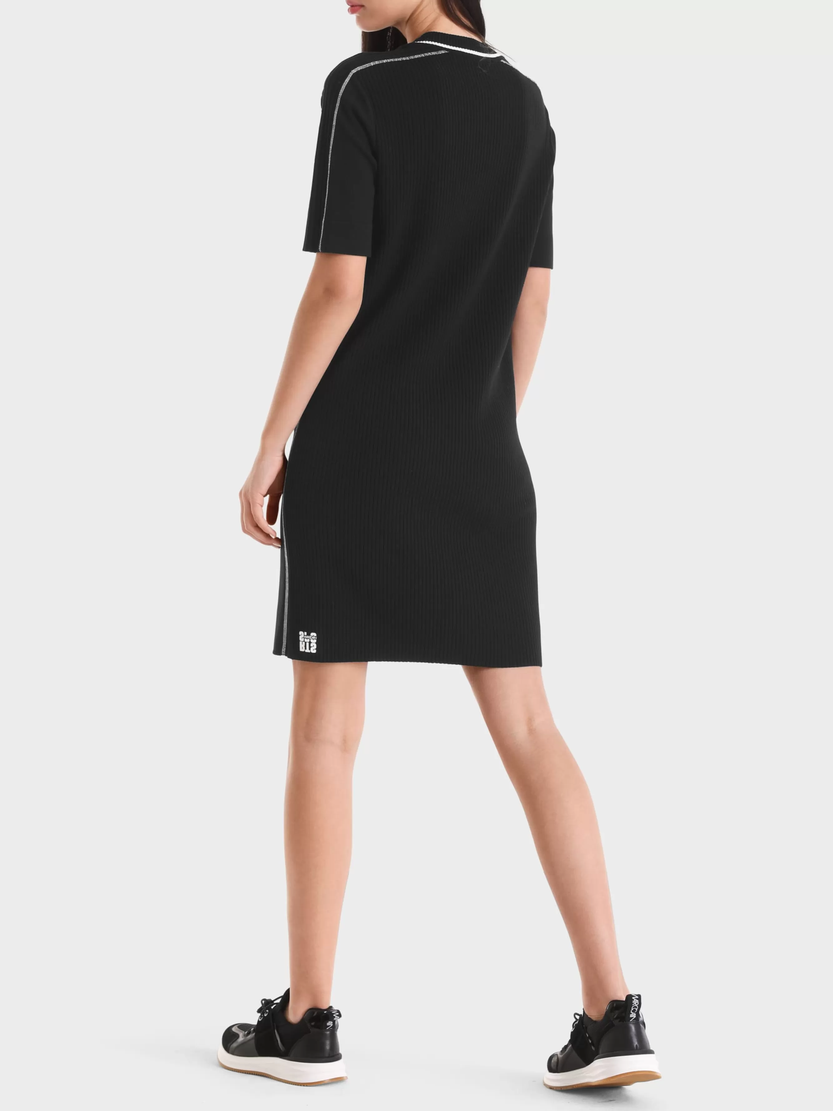 Marc Cain Kleider | Strick-„RETHINK TOGETHER" KLEID AUS VISKOSEMIX black