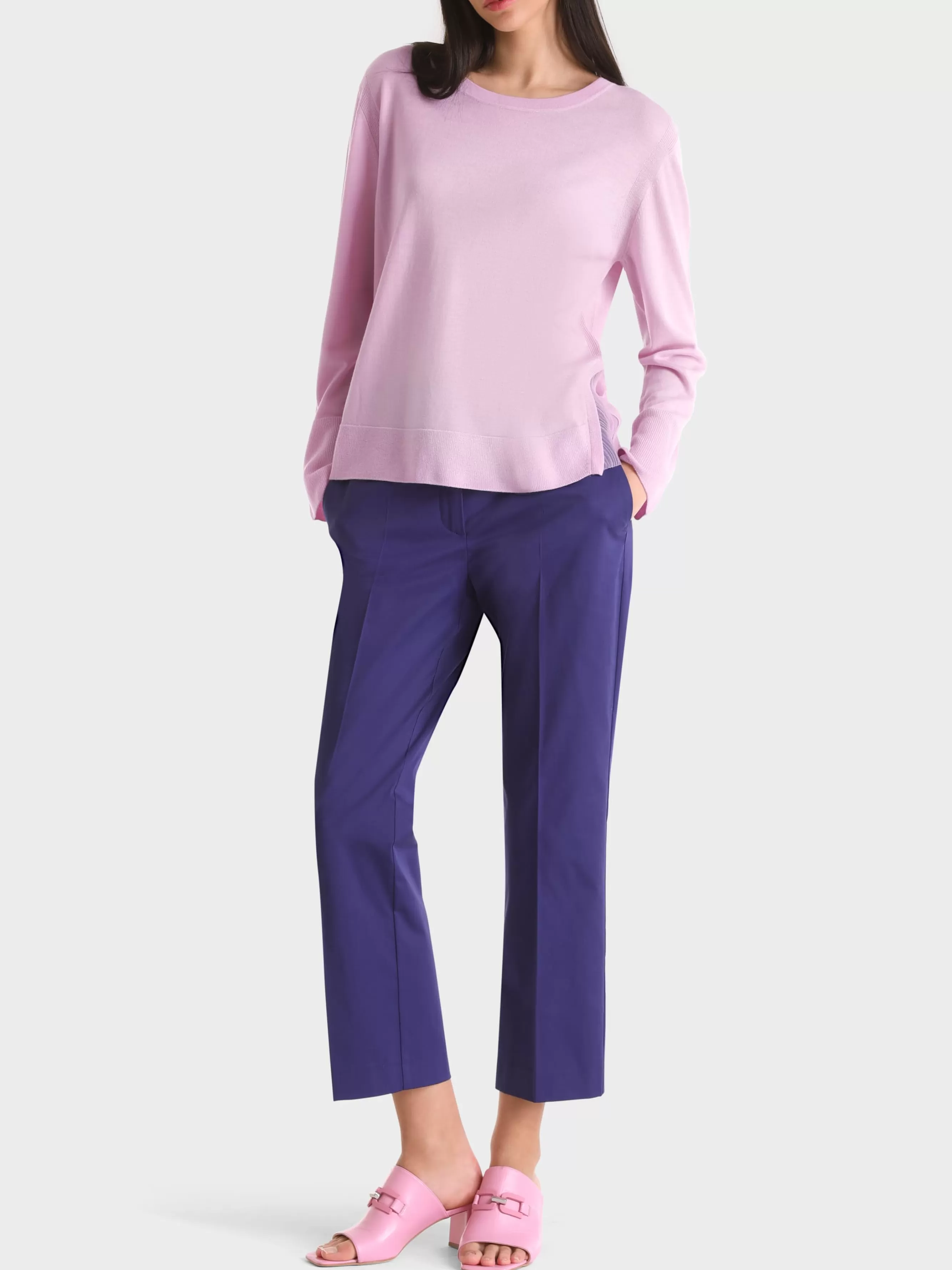 Marc Cain Pullover & Sweatshirts | Strick-RIPPSTRICK-PULLOVER "RETHINK TOGETHER" pink lavender