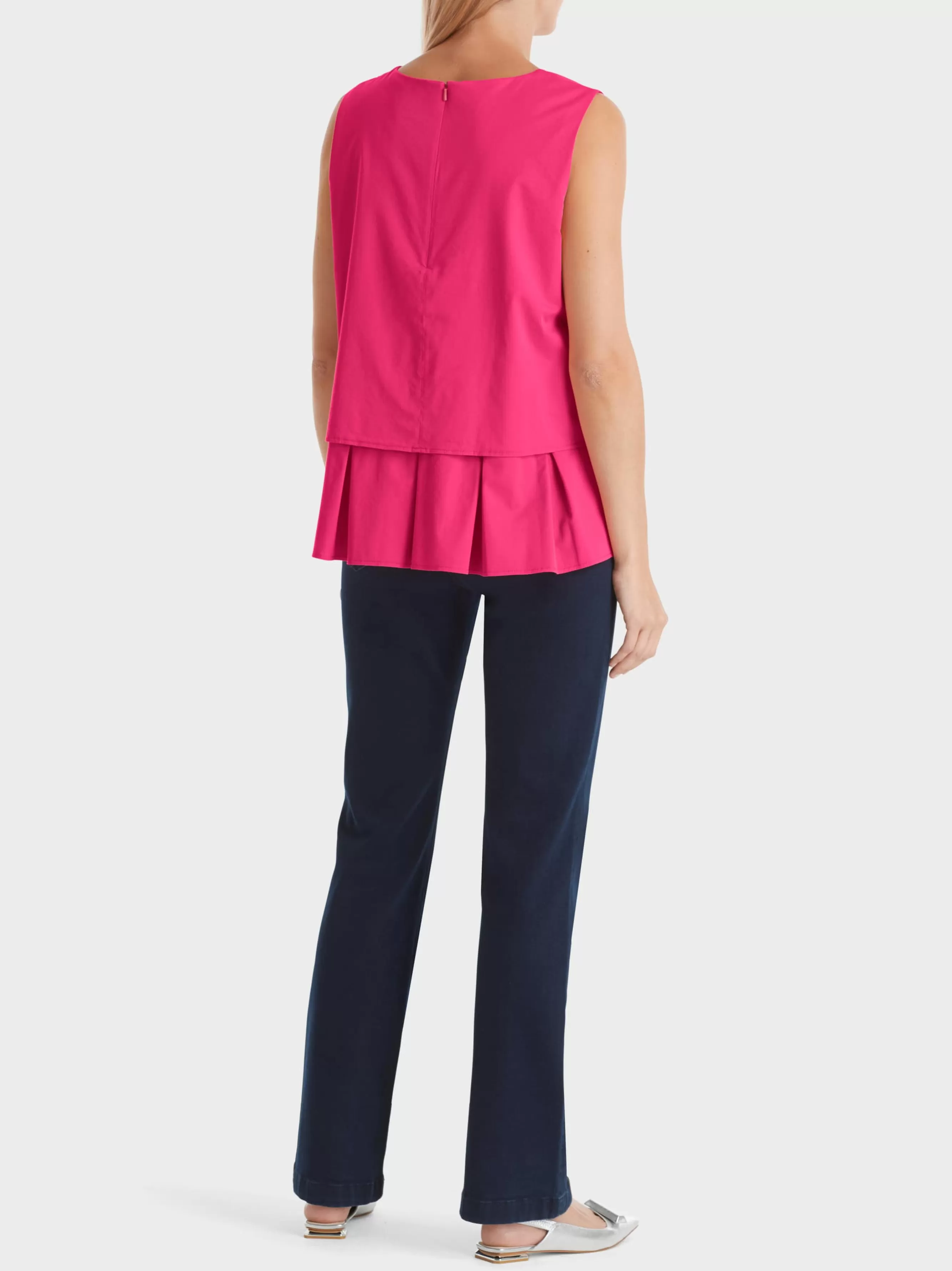 Marc Cain Shirts & Tops-ÄRMELLOSES TOP MIT GEFÄLTELTEM SCHÖßCHEN super pink