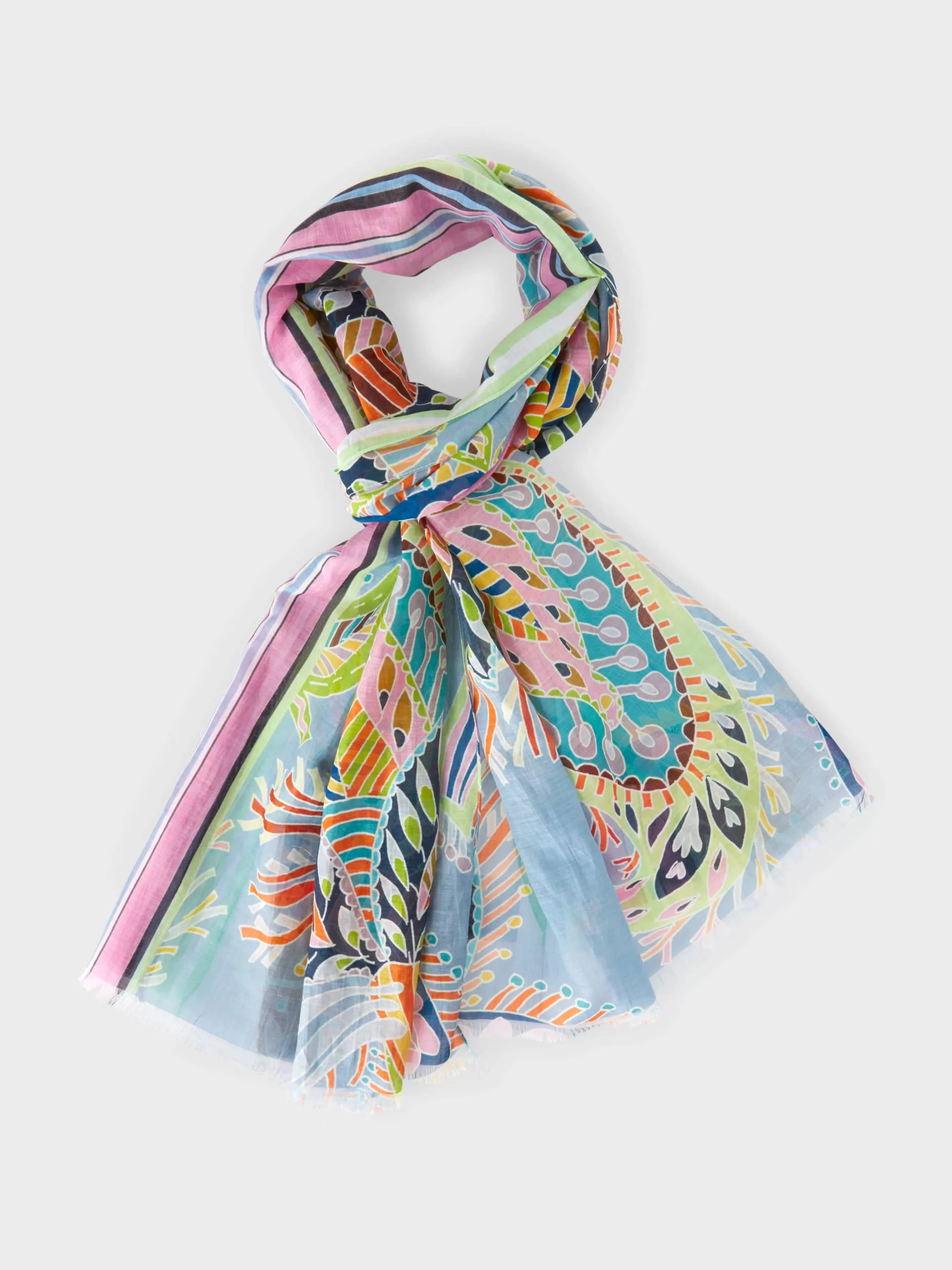 Marc Cain Accessoires-SCHAL IN ORIENTALISCH INSPIRIERTEM PRINT deep summer sky