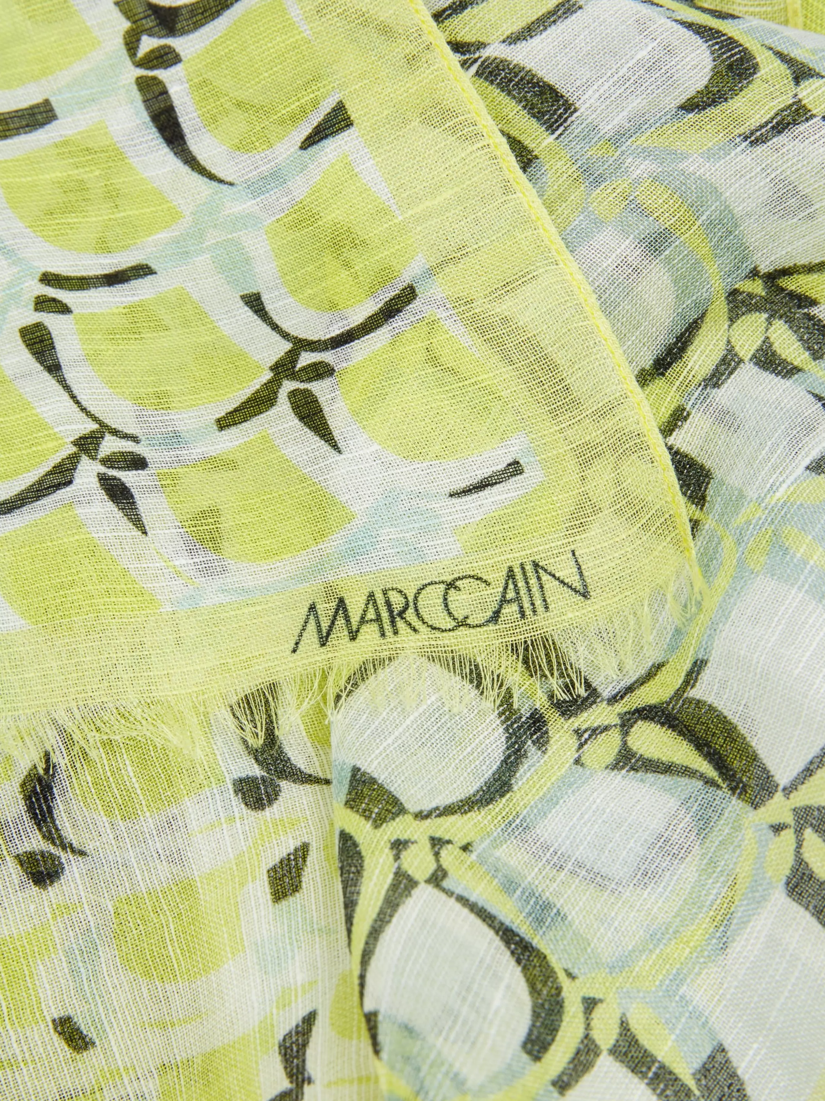 Marc Cain Accessoires-SCHAL MIT ALLOVERPRINT UND FARBVERLAUF soft sage