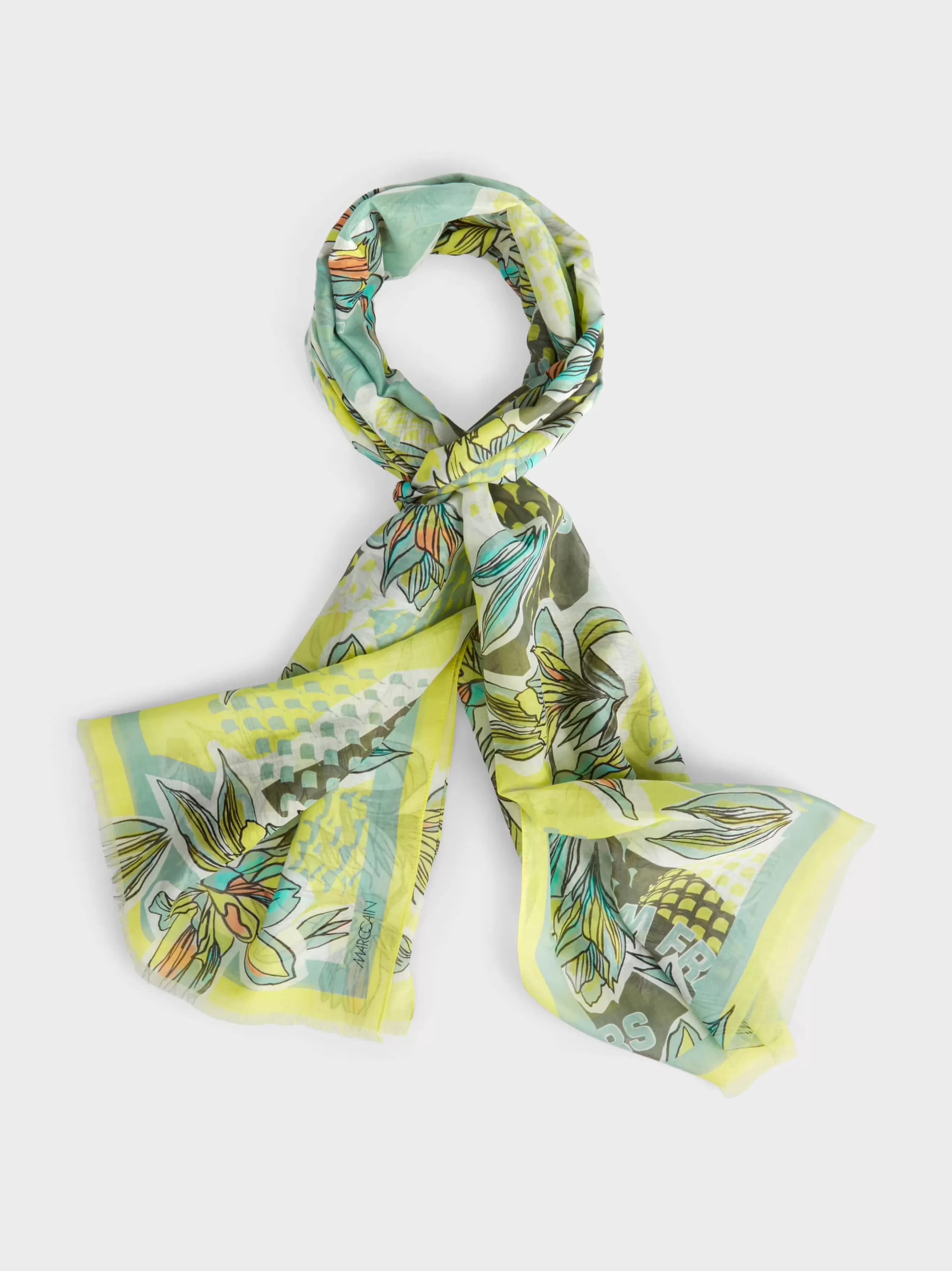 Marc Cain Accessoires-SCHAL MIT FANTASY-PRINT soft sage