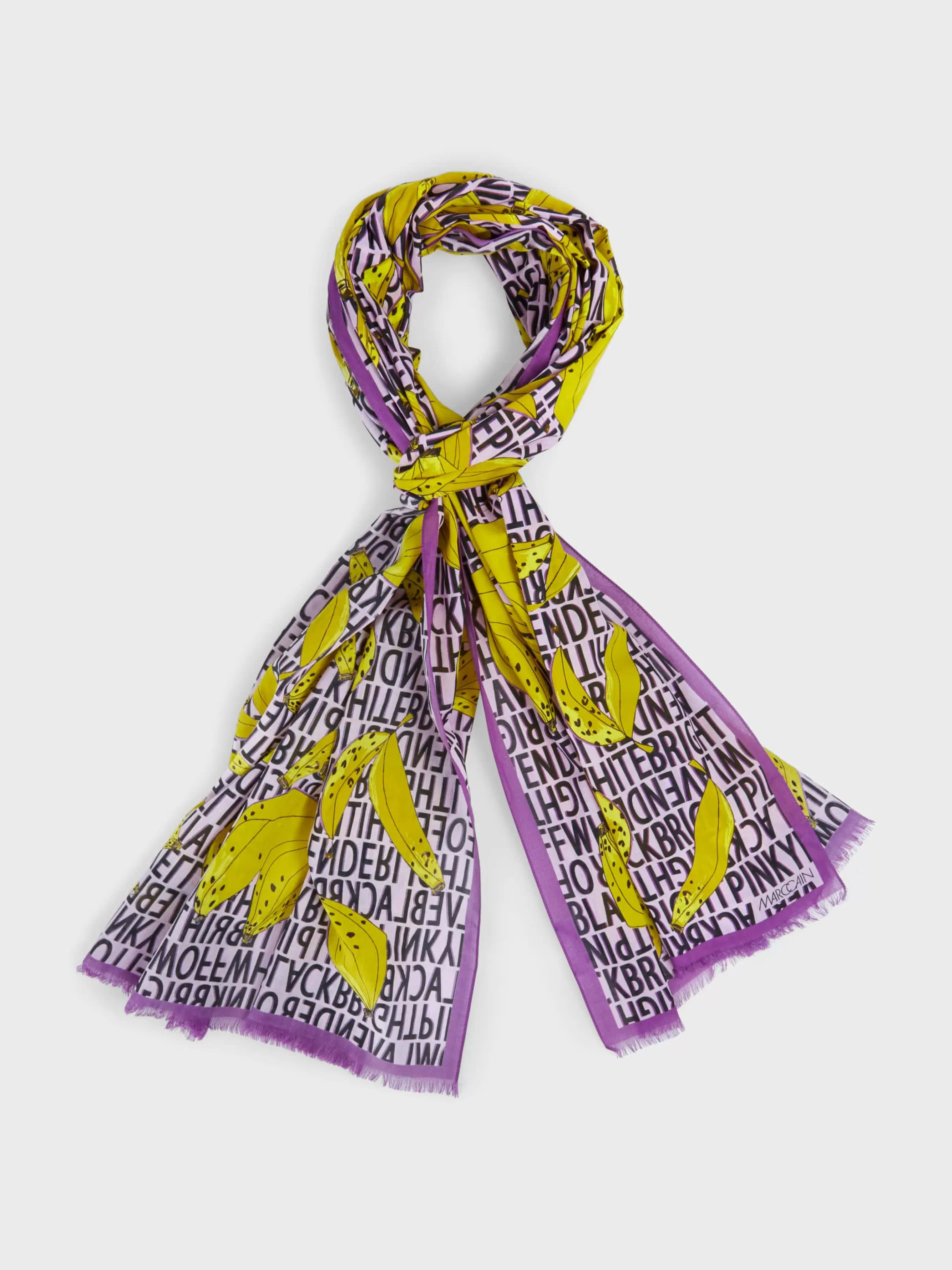 Marc Cain Accessoires-SCHAL MIT OVERPRINT bright pink lavender