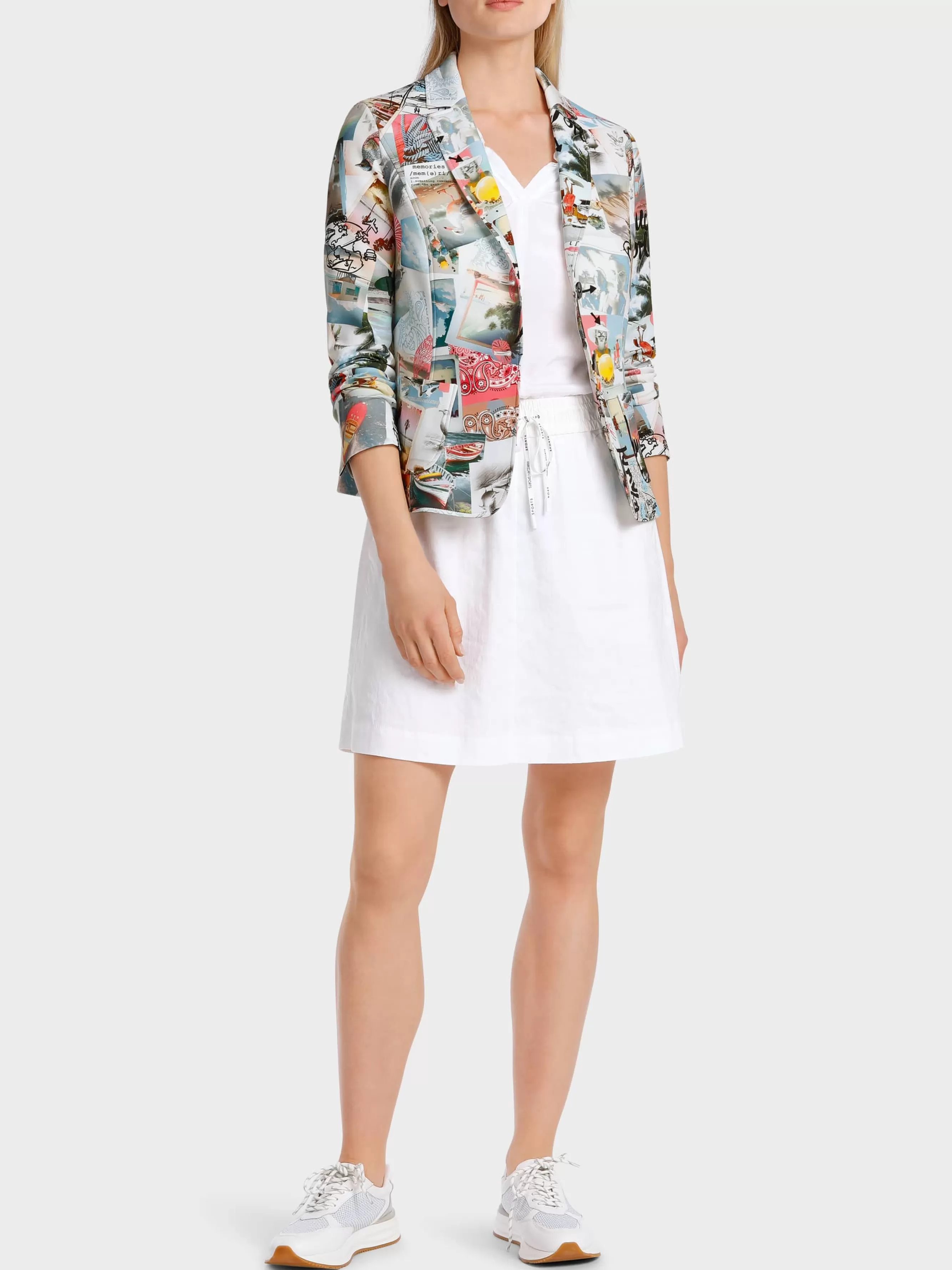 Marc Cain Blazer | Hosenanzüge-SCUBA-BLAZER MIT MEMORIESPRINT light neon red