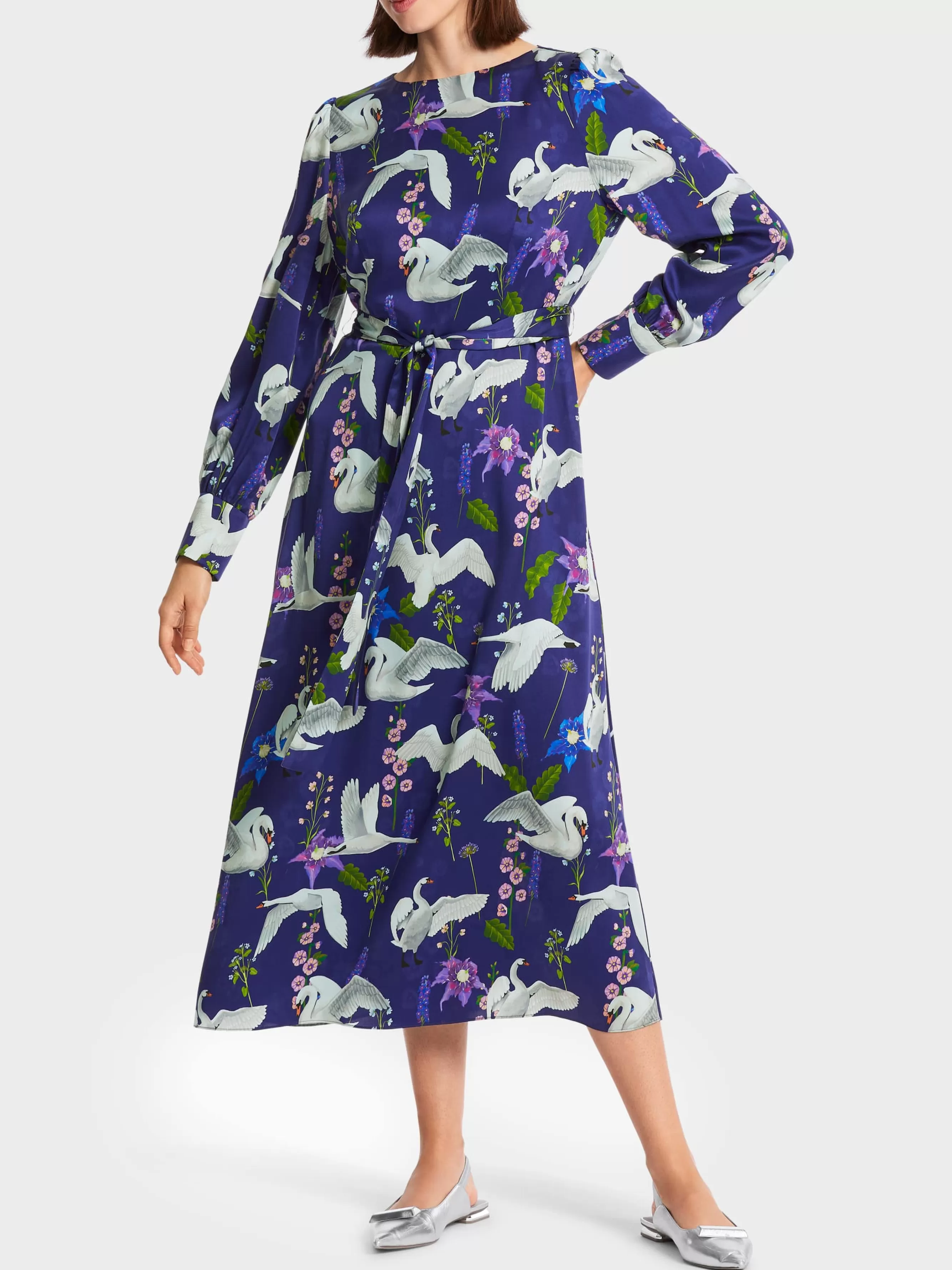 Marc Cain Kleider-SEIDENKLEID MIT PRINT deep violet