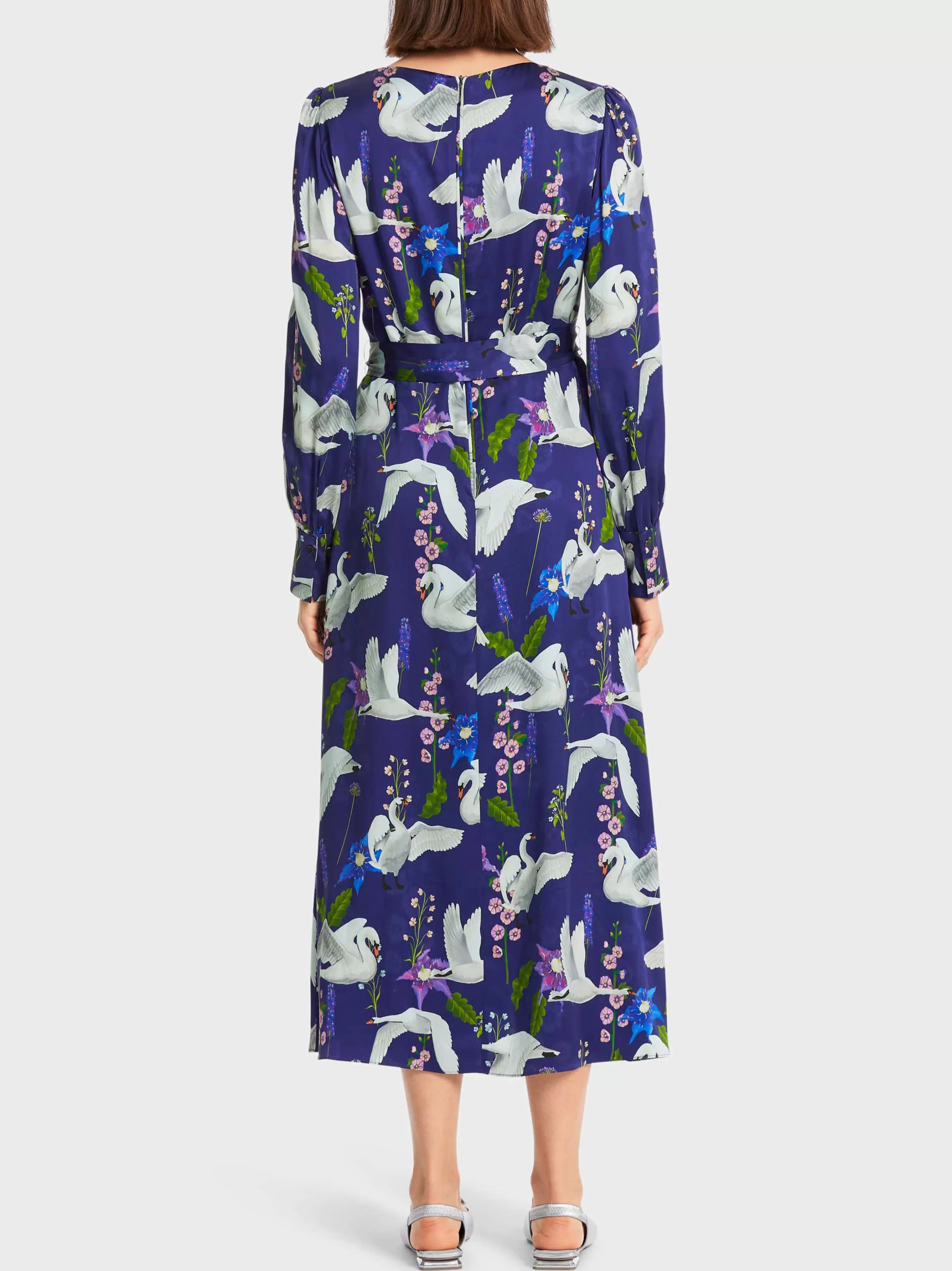 Marc Cain Kleider-SEIDENKLEID MIT PRINT deep violet