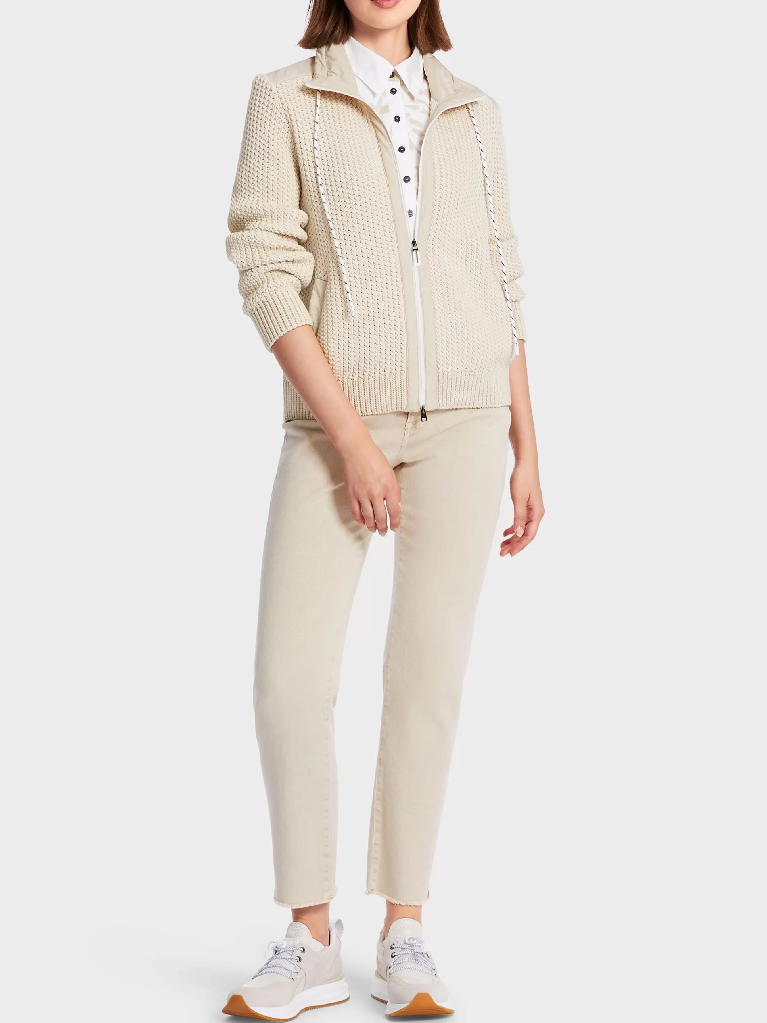 Marc Cain Jacken | Strick-SPORTIVER CARDIGAN KNITTED IN GERMANY soft moon rock