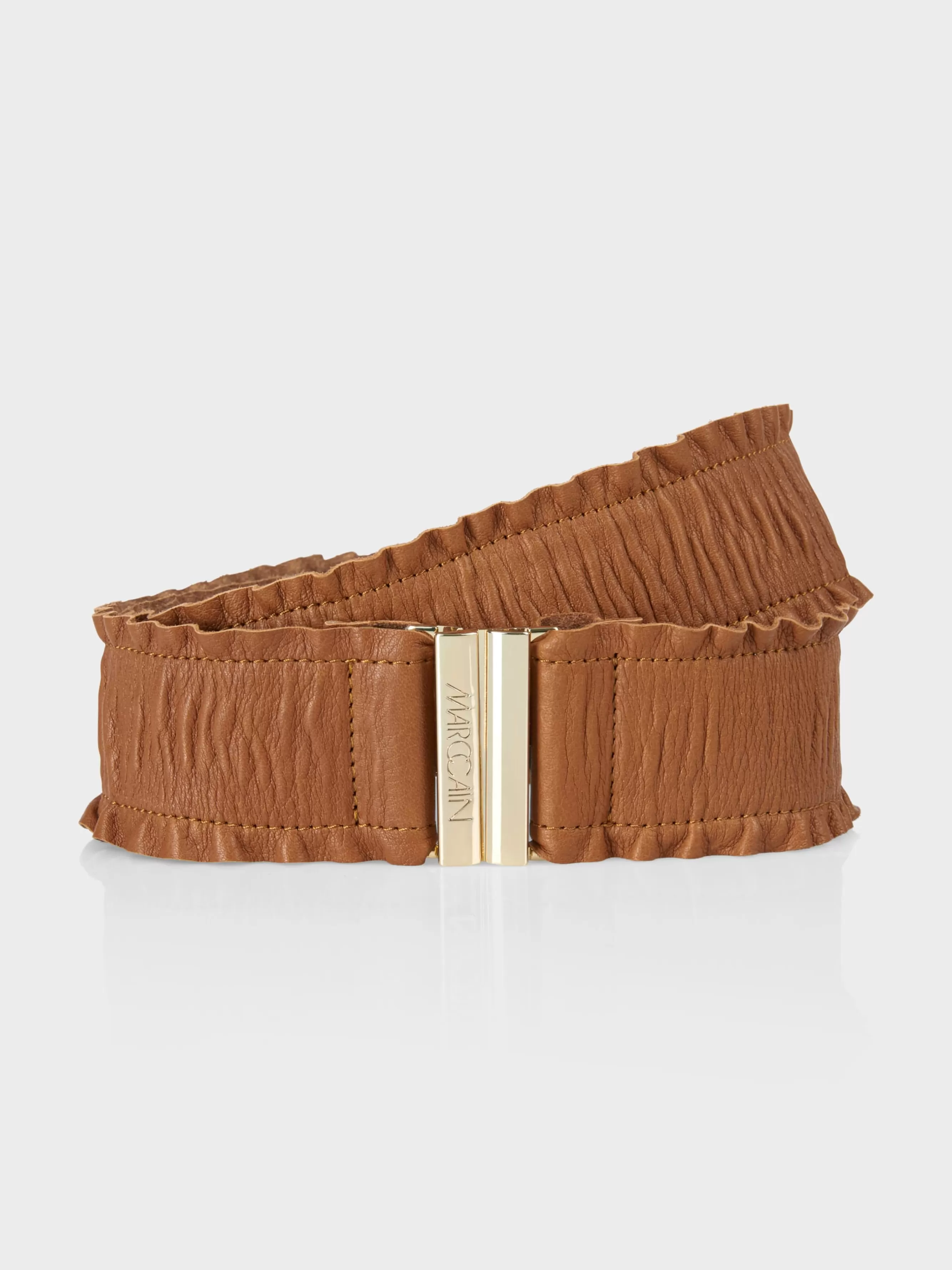 Marc Cain Accessoires-STRETCHGÜRTEL AUS LEDER ginger bread