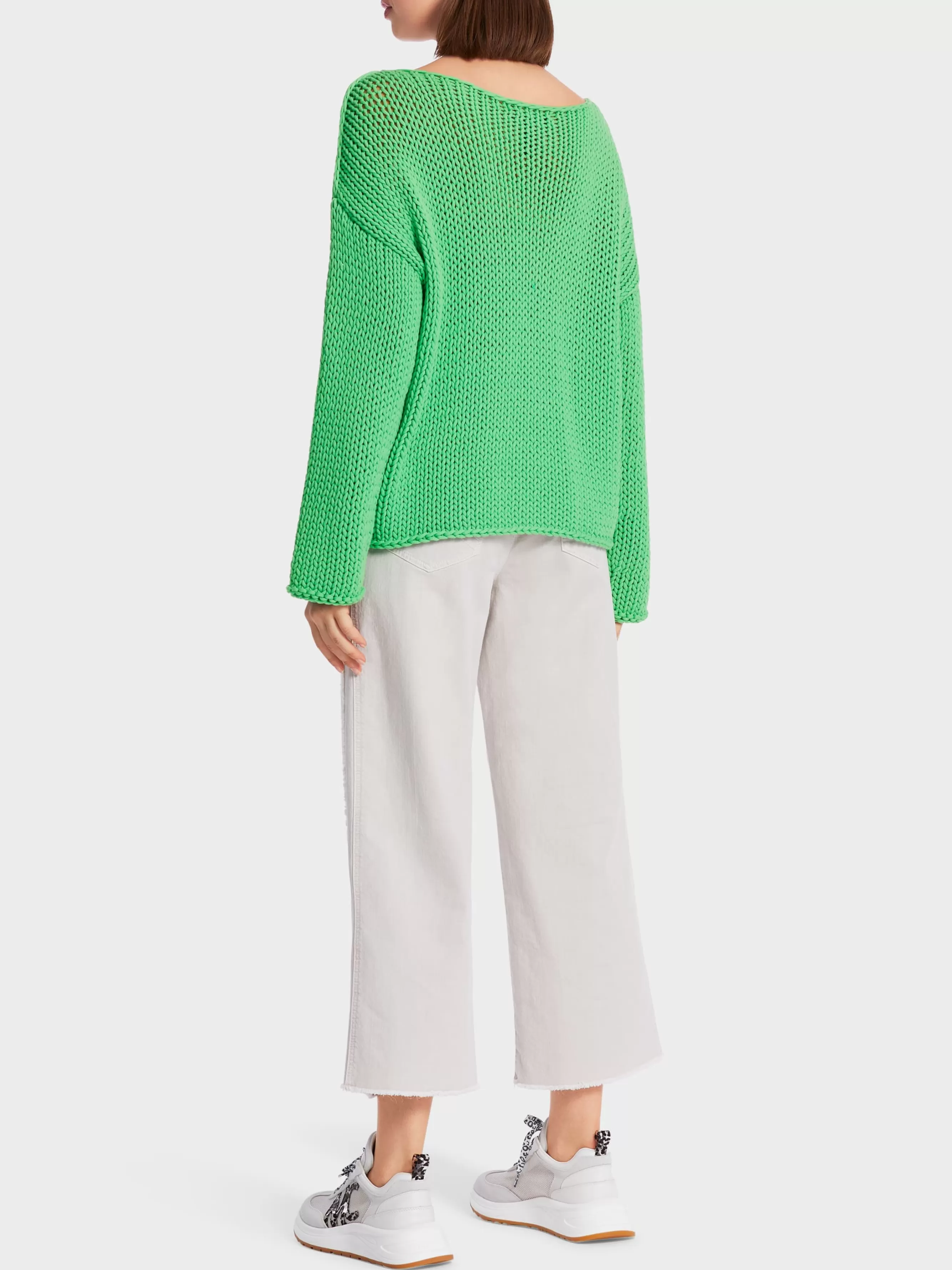 Marc Cain Pullover & Sweatshirts | Strick-SWEATER IN GROBSTRICK KNITTED IN GERMANY deep spring green