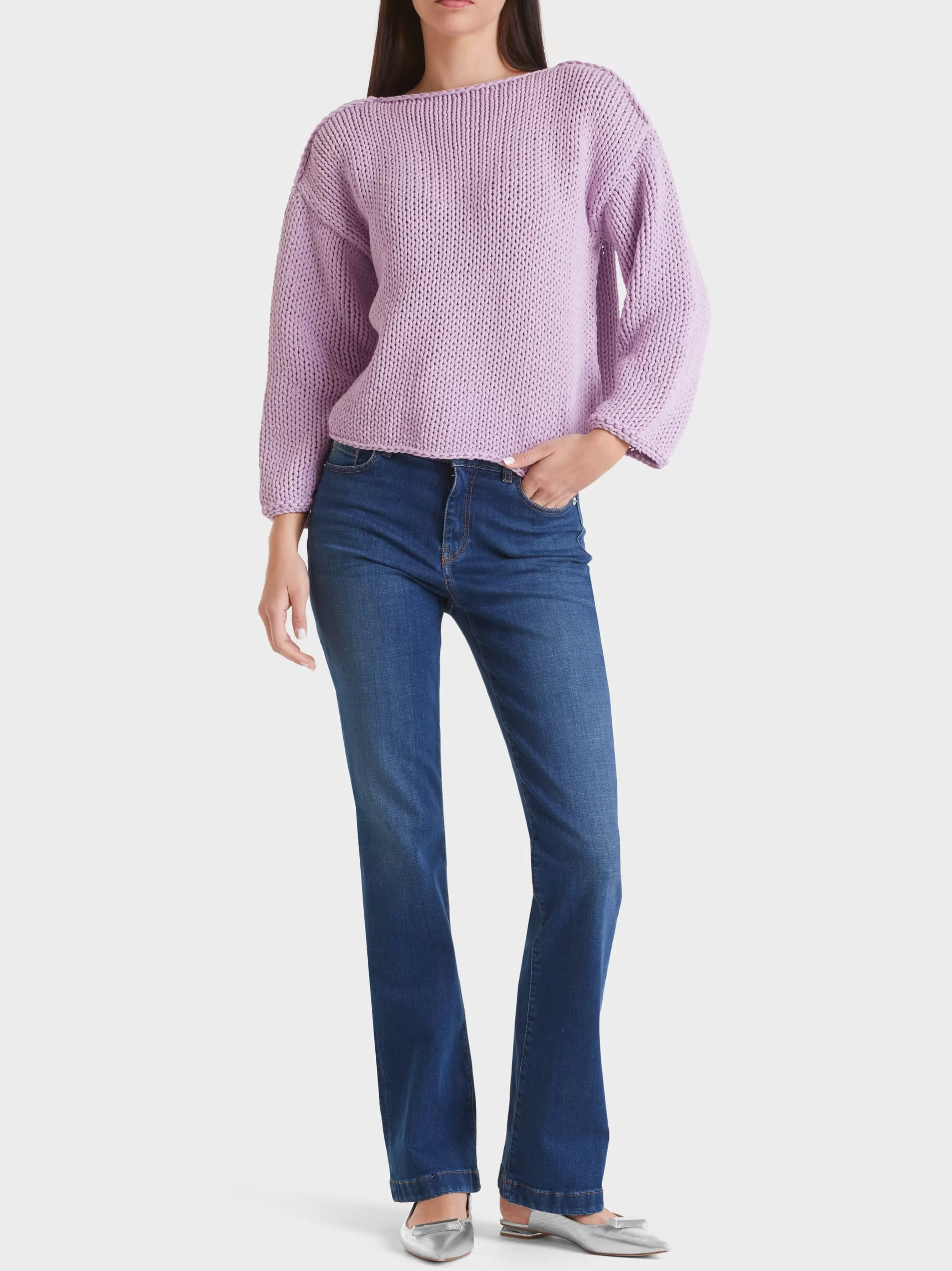 Marc Cain Pullover & Sweatshirts | Strick-SWEATER IN GROBSTRICK KNITTED IN GERMANY bright pink lavender