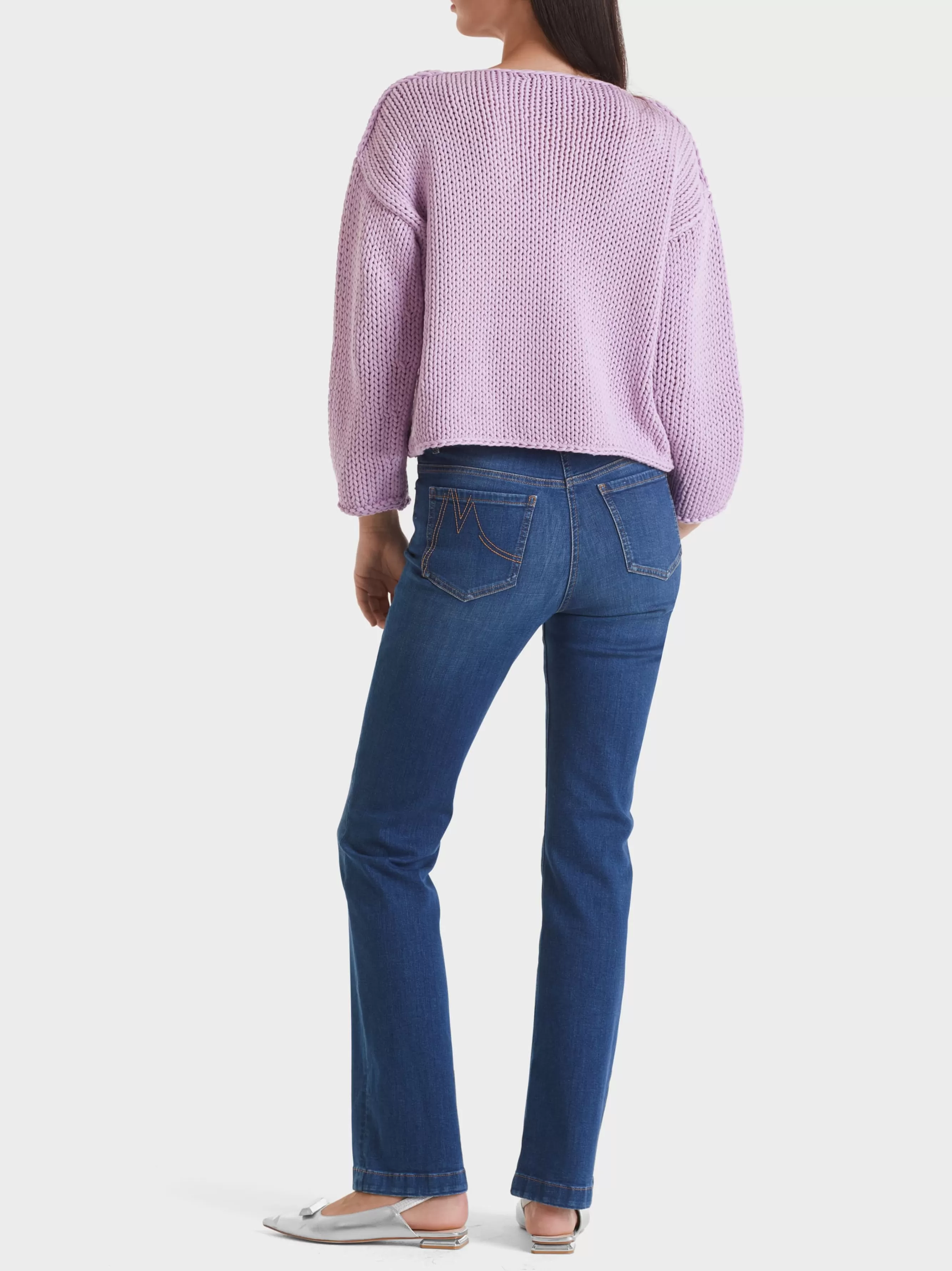 Marc Cain Pullover & Sweatshirts | Strick-SWEATER IN GROBSTRICK KNITTED IN GERMANY bright pink lavender