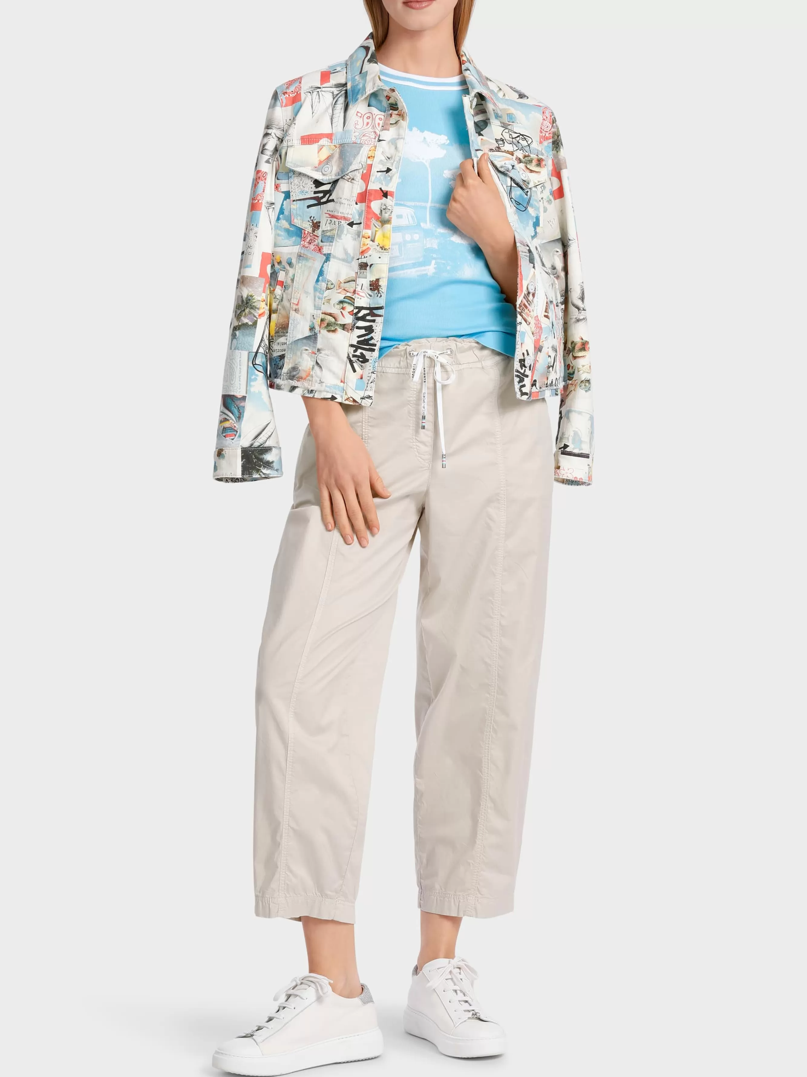 Marc Cain Shirts & Tops-TOP MIT FOTOPRINT light turquoise