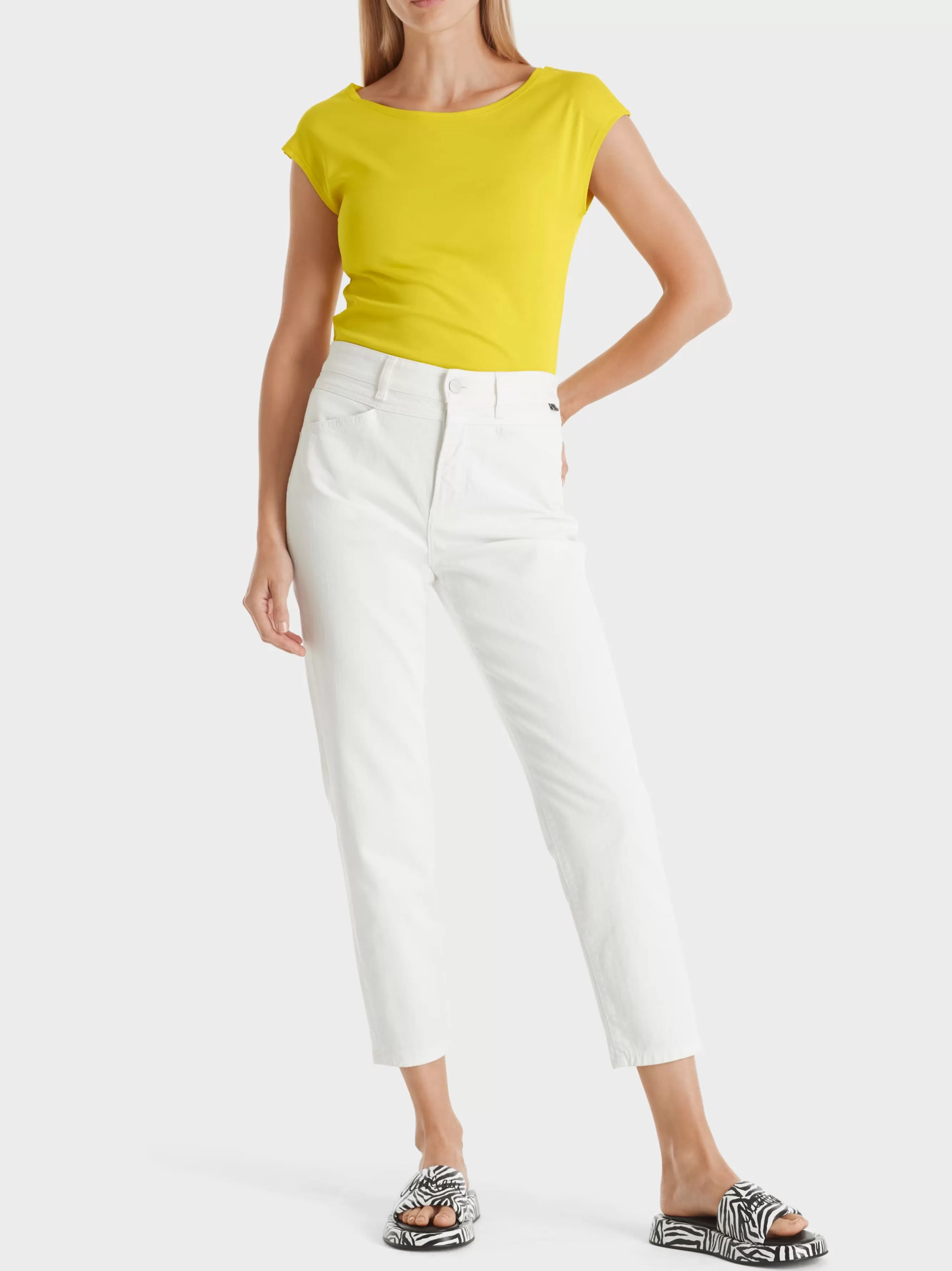 Marc Cain Shirts & Tops-T-SHIRT MIT ANGESCHNITTENEM ARM bright sulphur