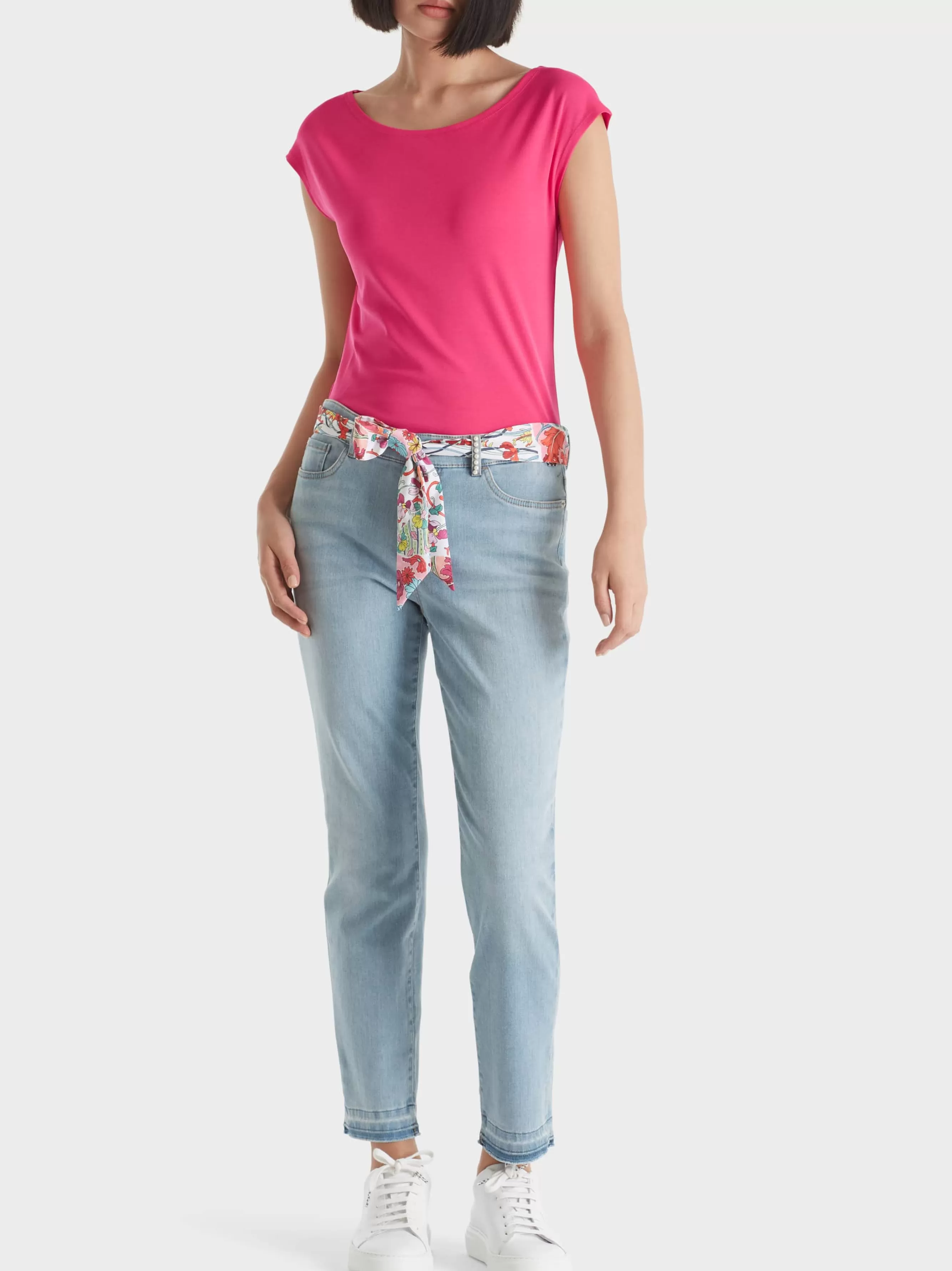 Marc Cain Shirts & Tops-T-SHIRT MIT ANGESCHNITTENEM ARM super pink