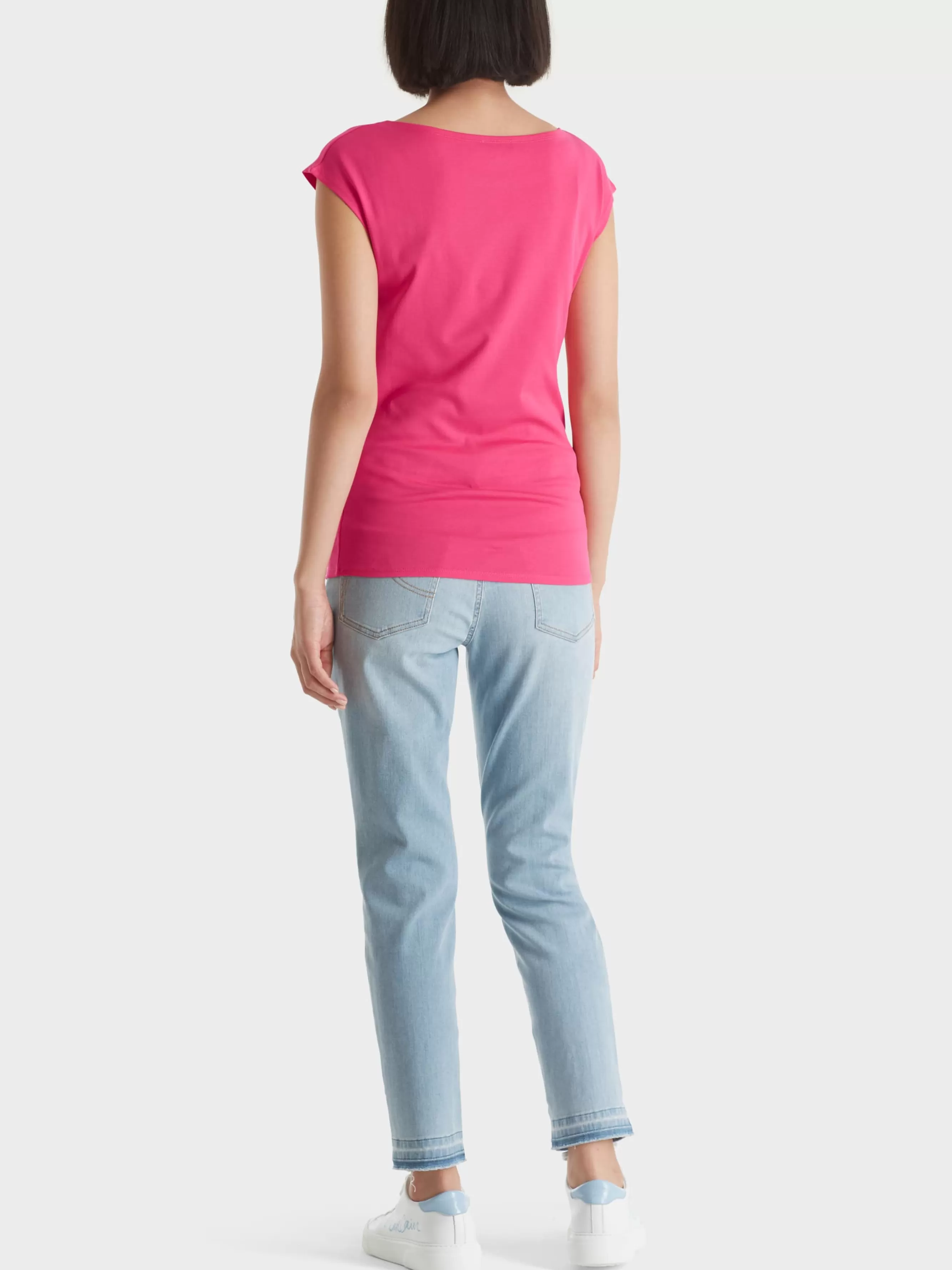 Marc Cain Shirts & Tops-T-SHIRT MIT ANGESCHNITTENEM ARM super pink