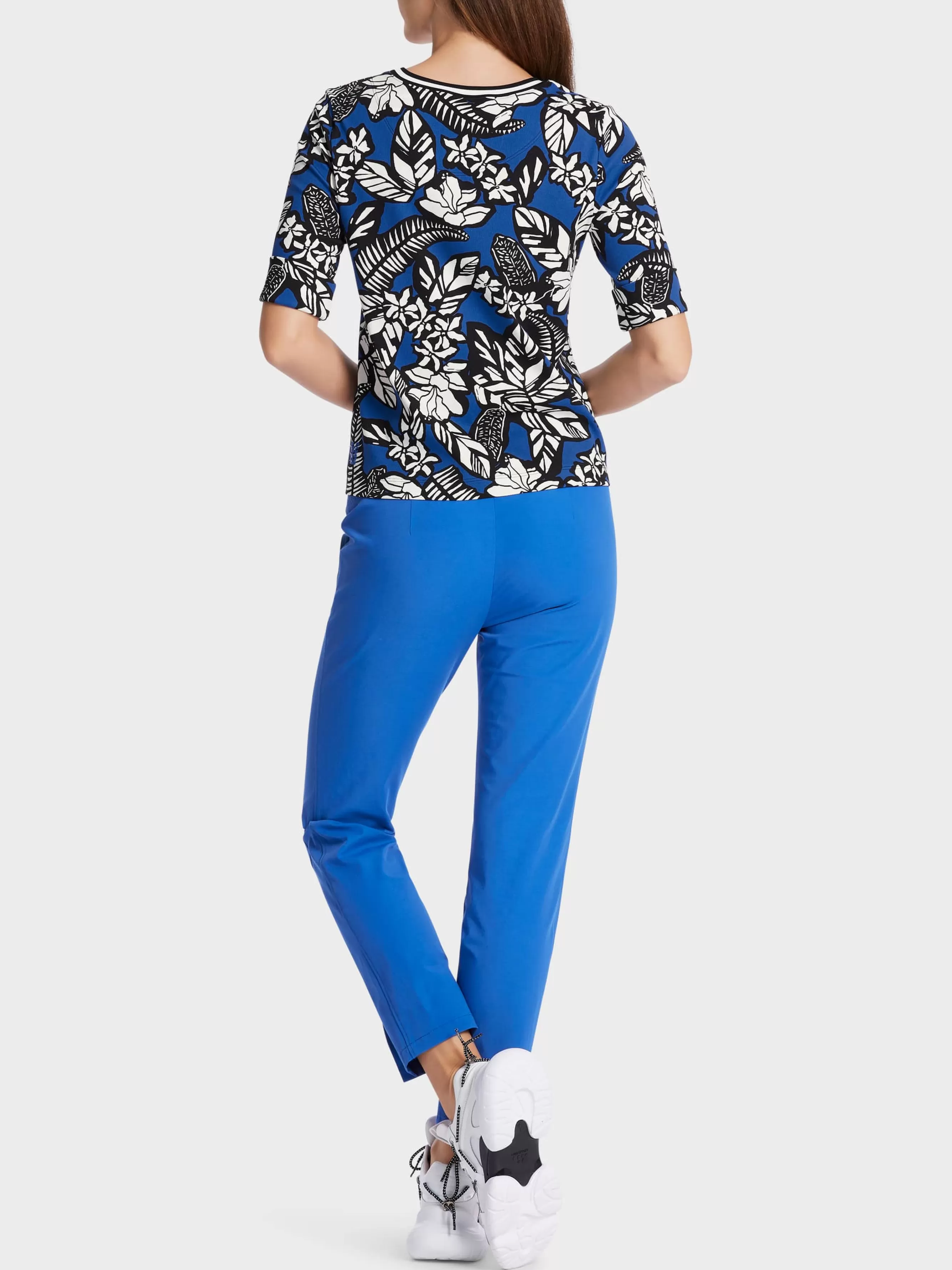 Marc Cain Shirts & Tops-T-SHIRT MIT FLORALEM PRINT bright royal blue