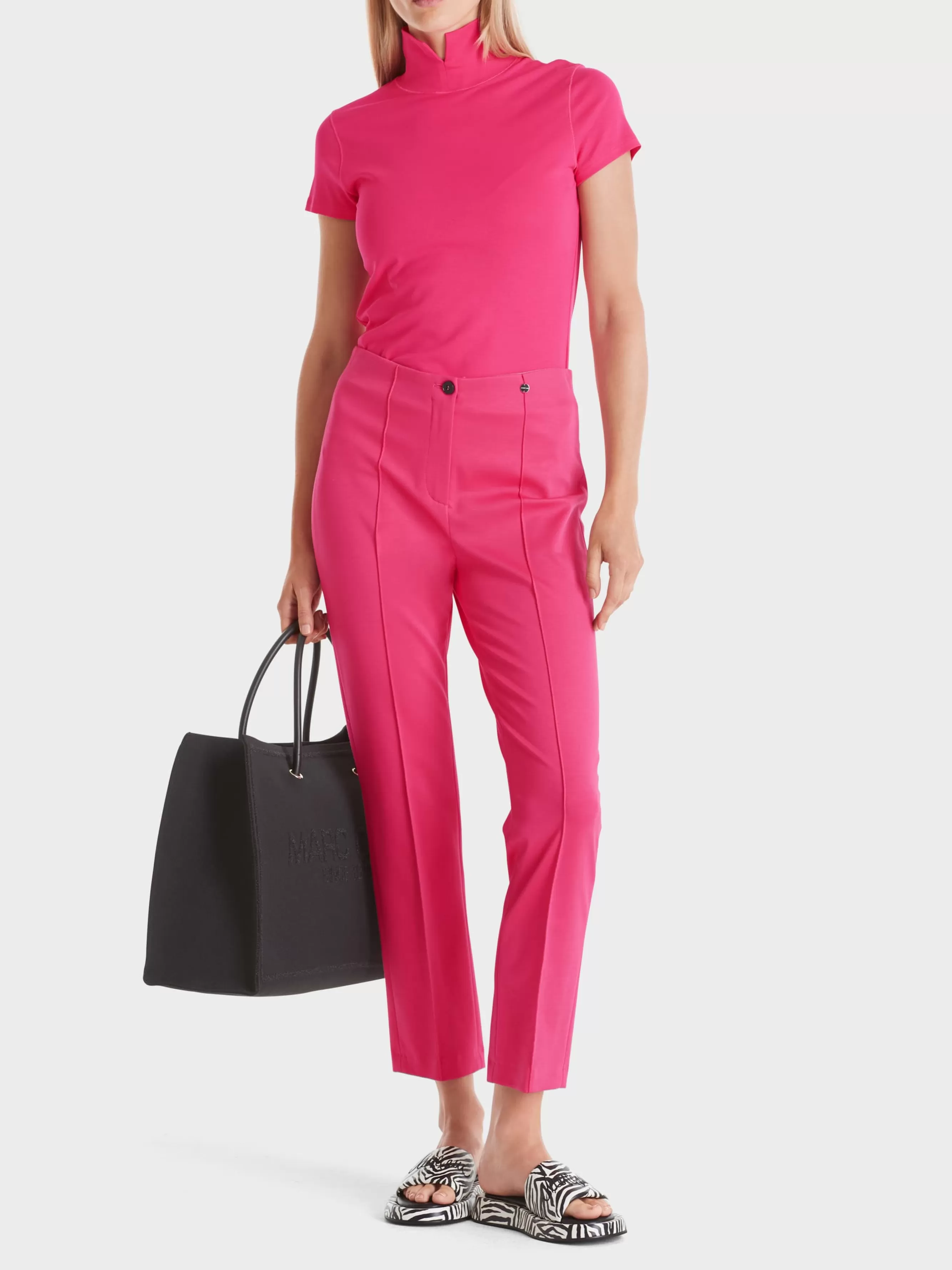 Marc Cain Shirts & Tops-T-SHIRT MIT GESCHLITZTEM MOCK-NECK super pink