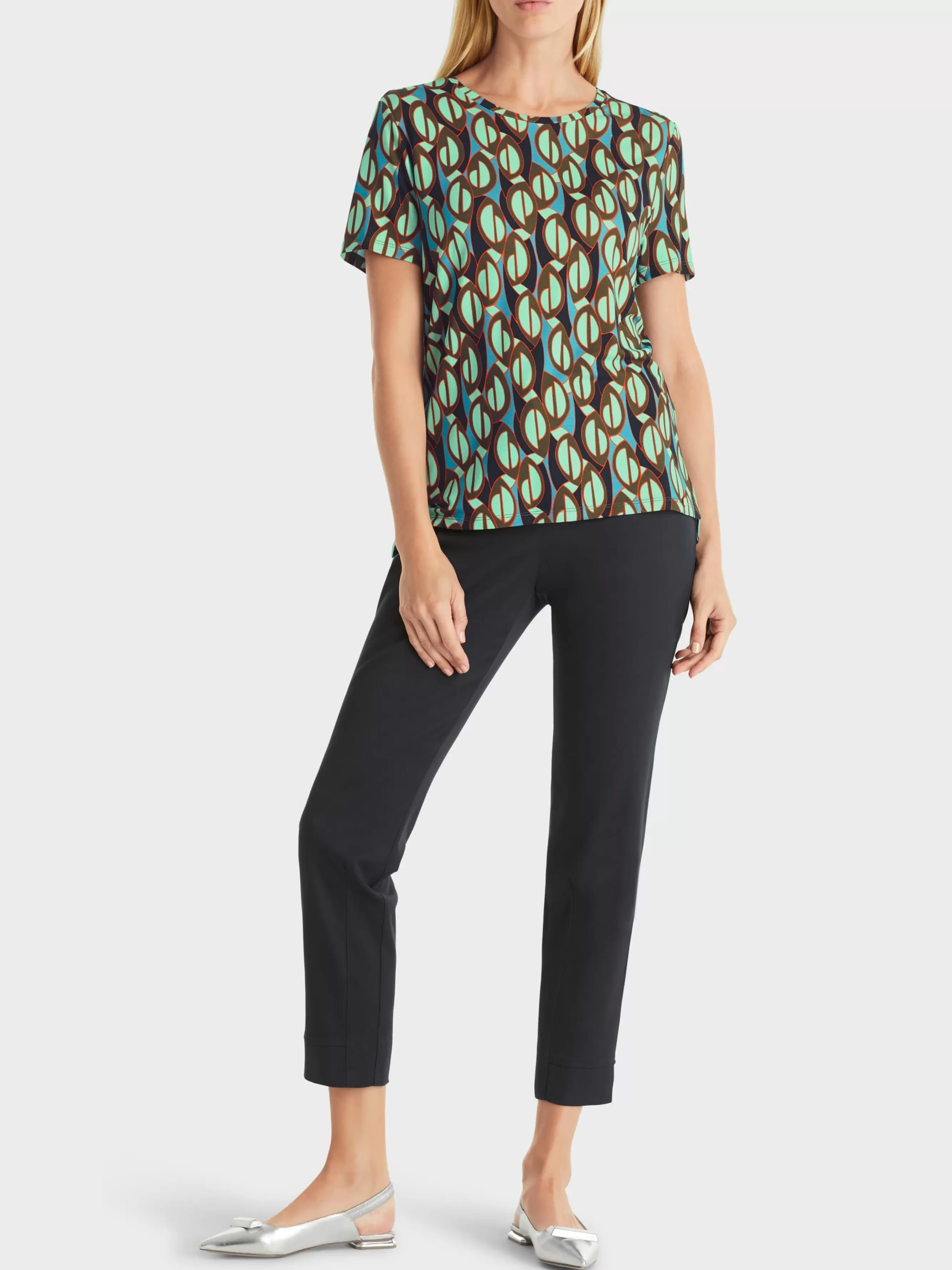 Marc Cain Shirts & Tops-T-SHIRT MIT GRAFISCHEM MUSTER soft malachite