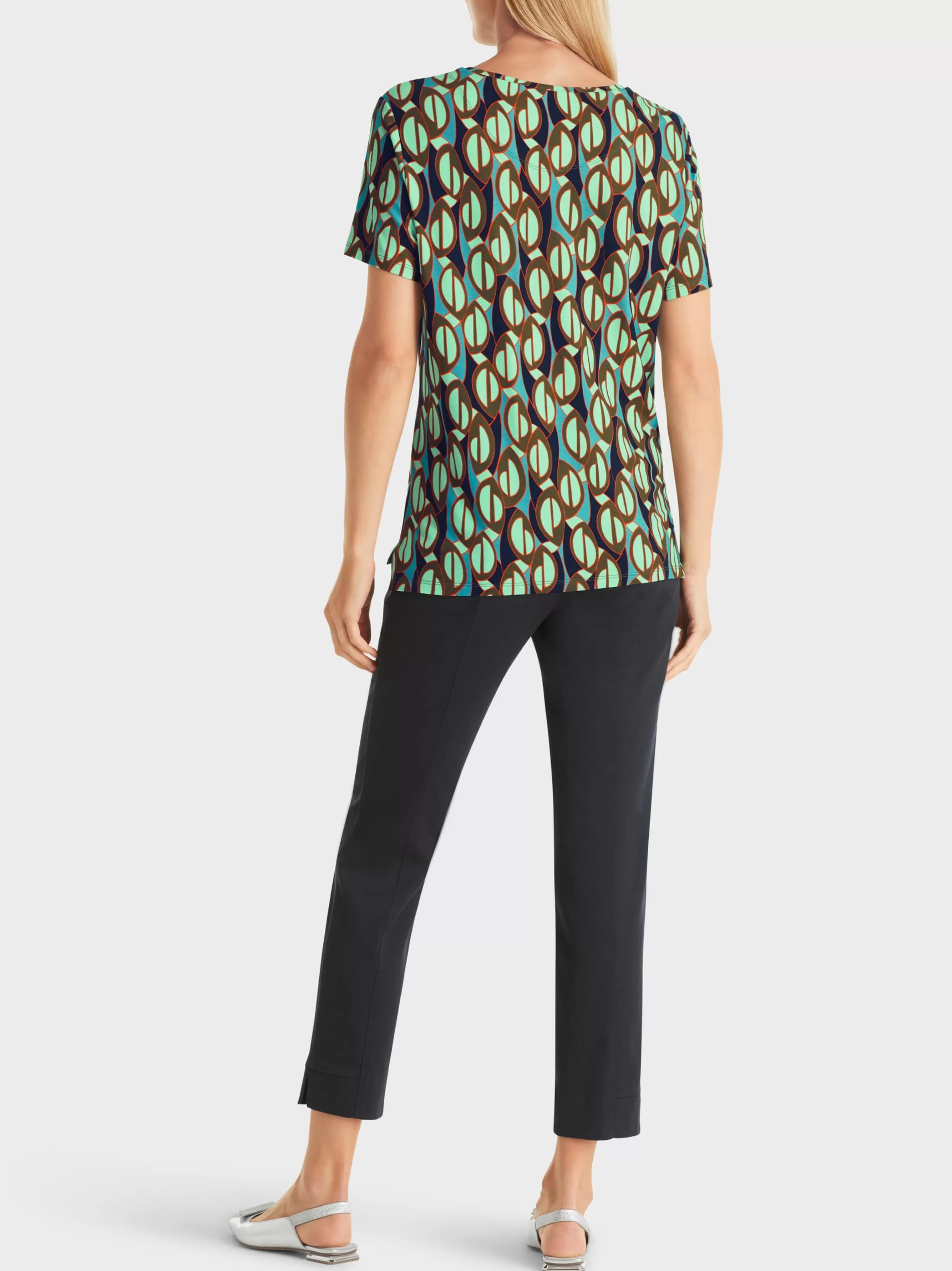 Marc Cain Shirts & Tops-T-SHIRT MIT GRAFISCHEM MUSTER soft malachite