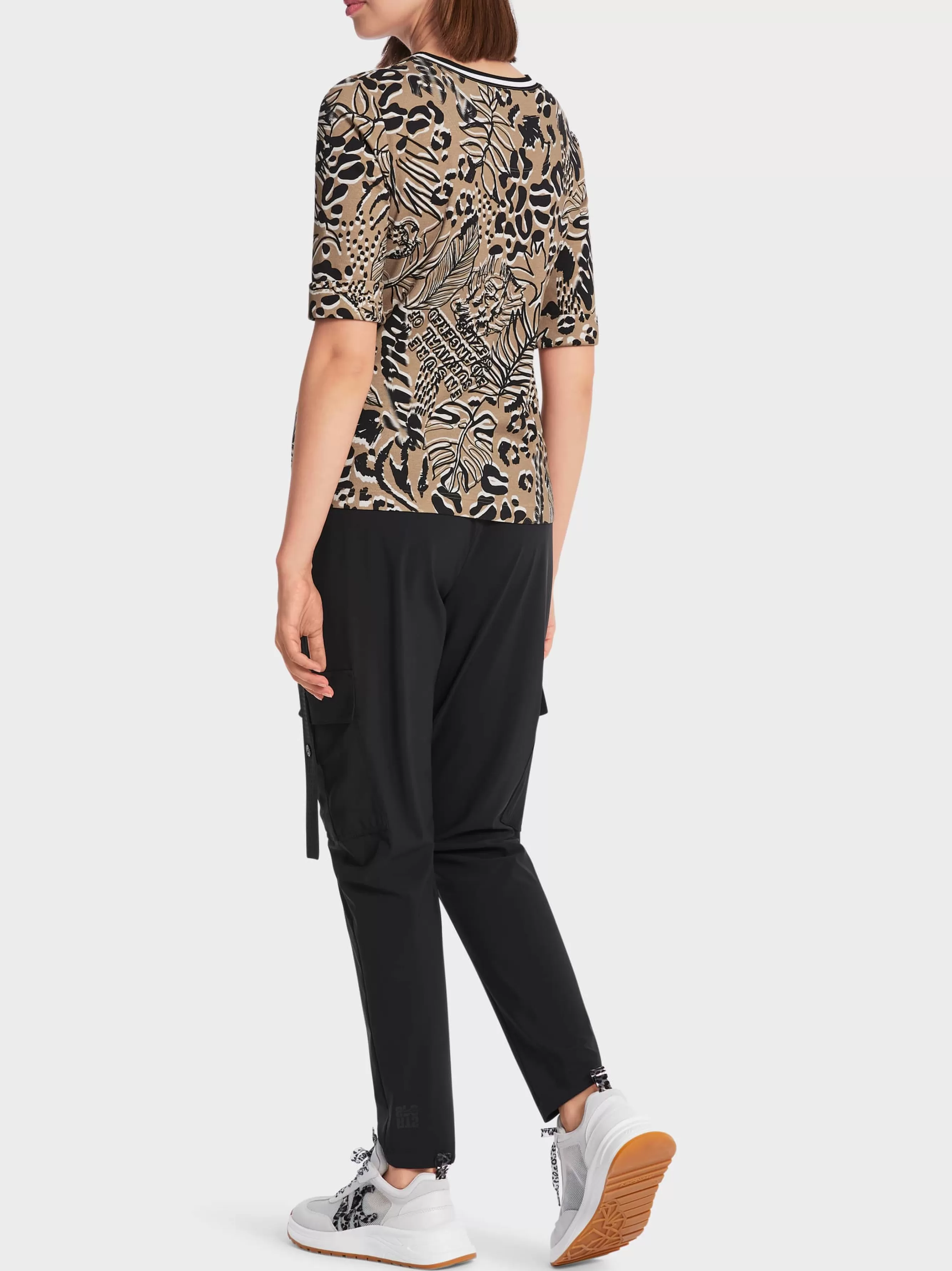 Marc Cain Shirts & Tops-T-SHIRT MIT LEO-PRINT bright camel