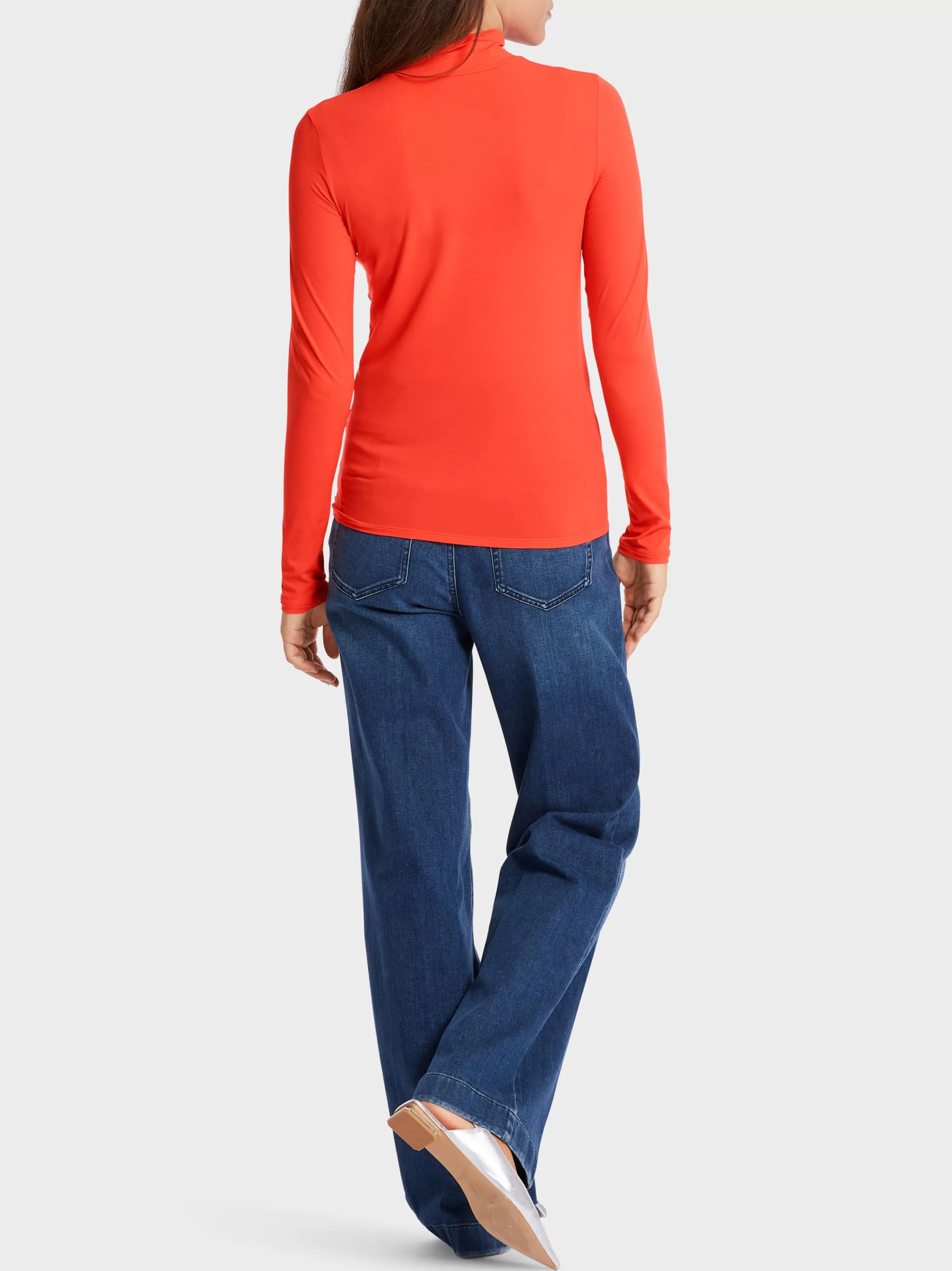 Marc Cain Shirts & Tops-T-SHIRT MIT ROLLKRAGEN bright tomato