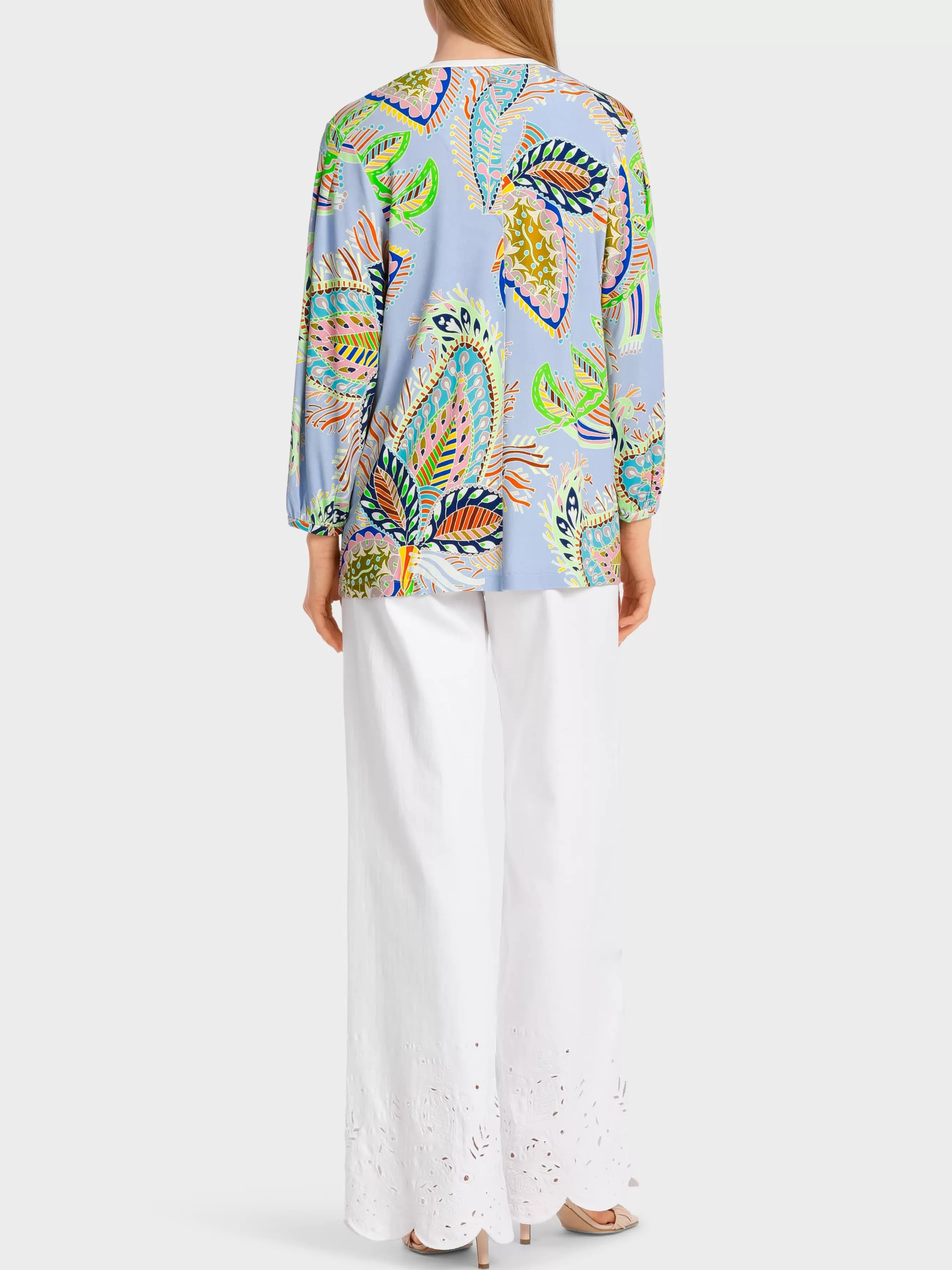 Marc Cain Blusen & Tuniken | Shirts & Tops-VISKOSEBLUSE IM MUSTERMIX deep summer sky