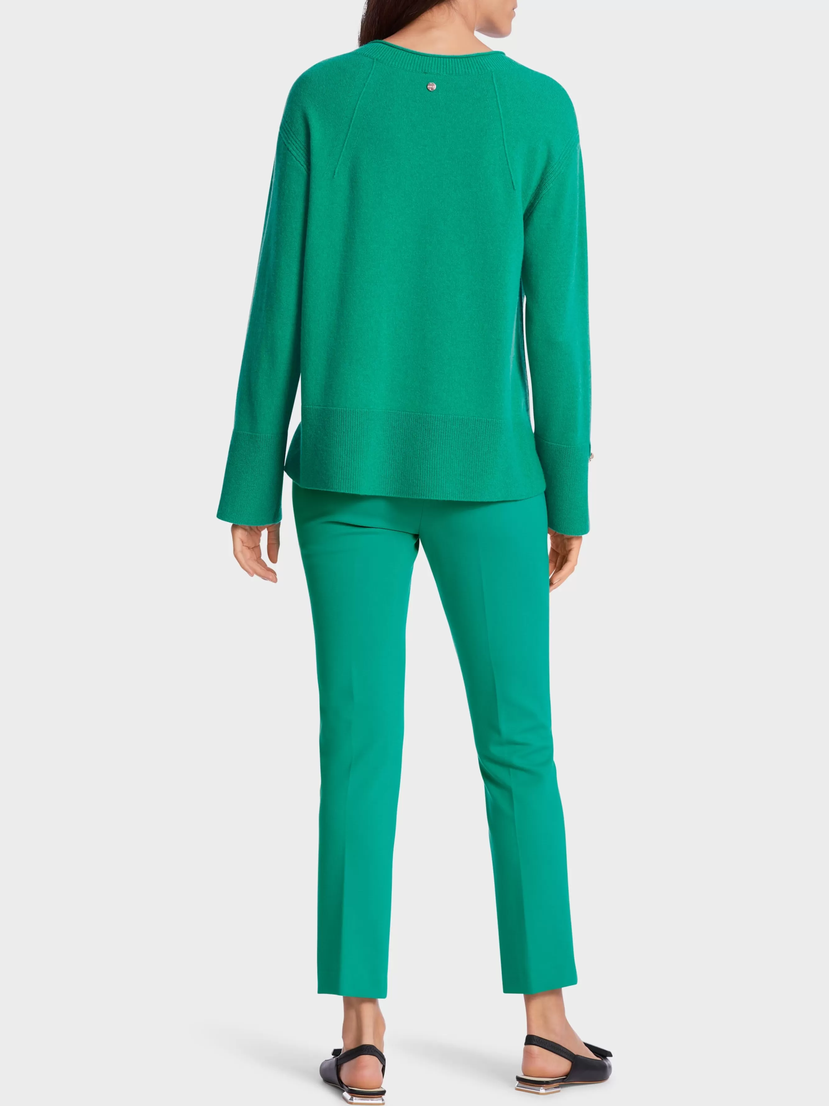 Marc Cain Pullover & Sweatshirts | Strick-V-NECK-PULLI "RETHINK TOGETHER" bright malachite