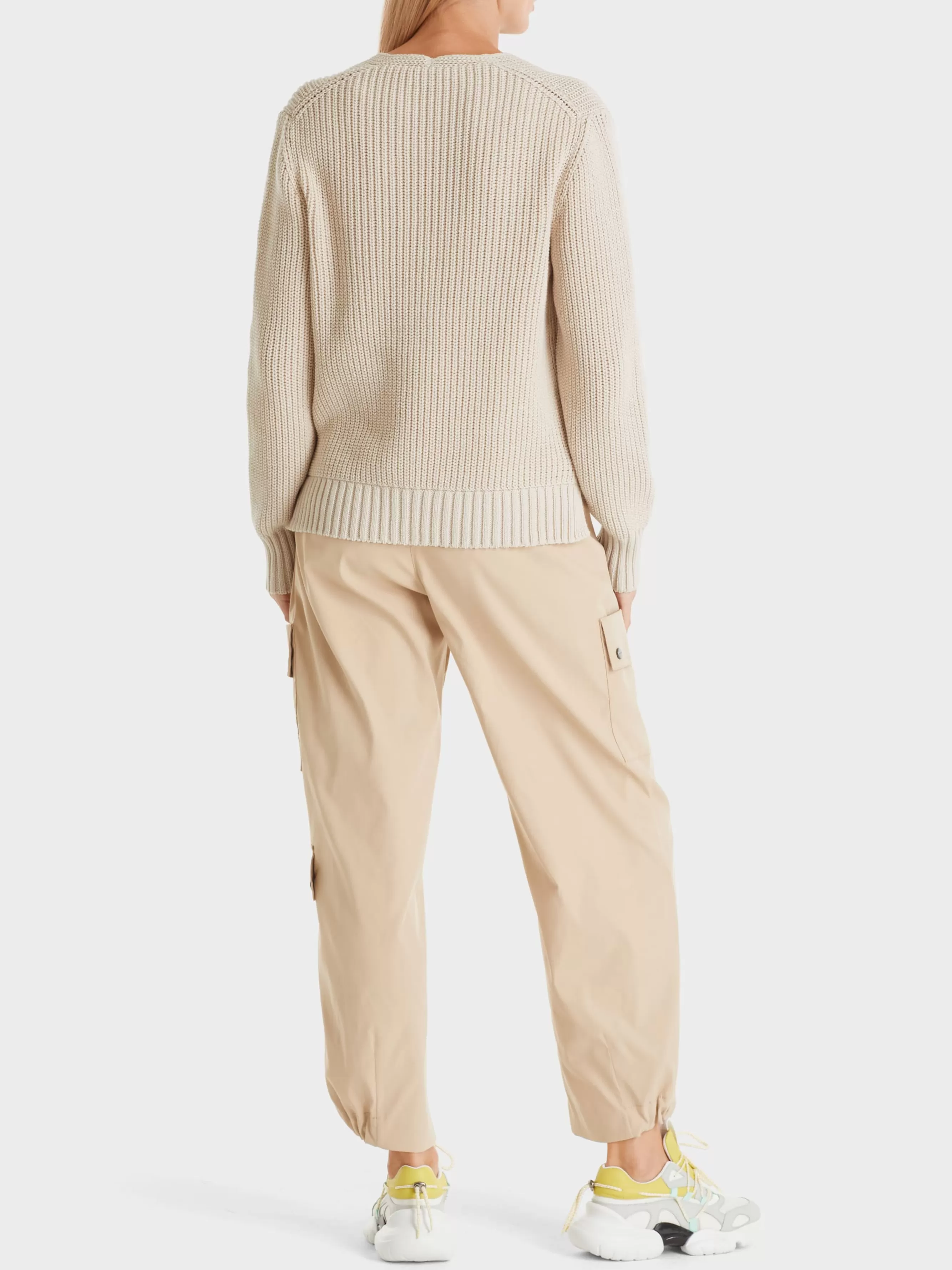 Marc Cain Pullover & Sweatshirts-V-NECK-PULLOVER KNITTED IN GERMANY smoke