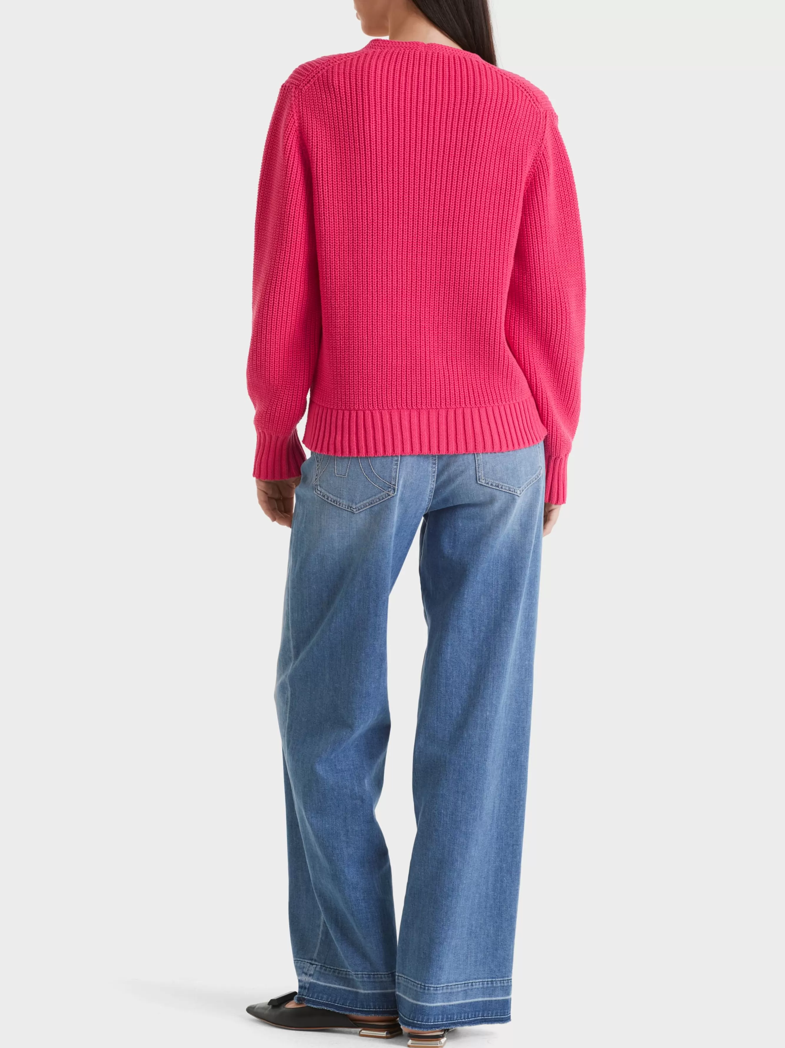 Marc Cain Pullover & Sweatshirts-V-NECK-PULLOVER KNITTED IN GERMANY super pink