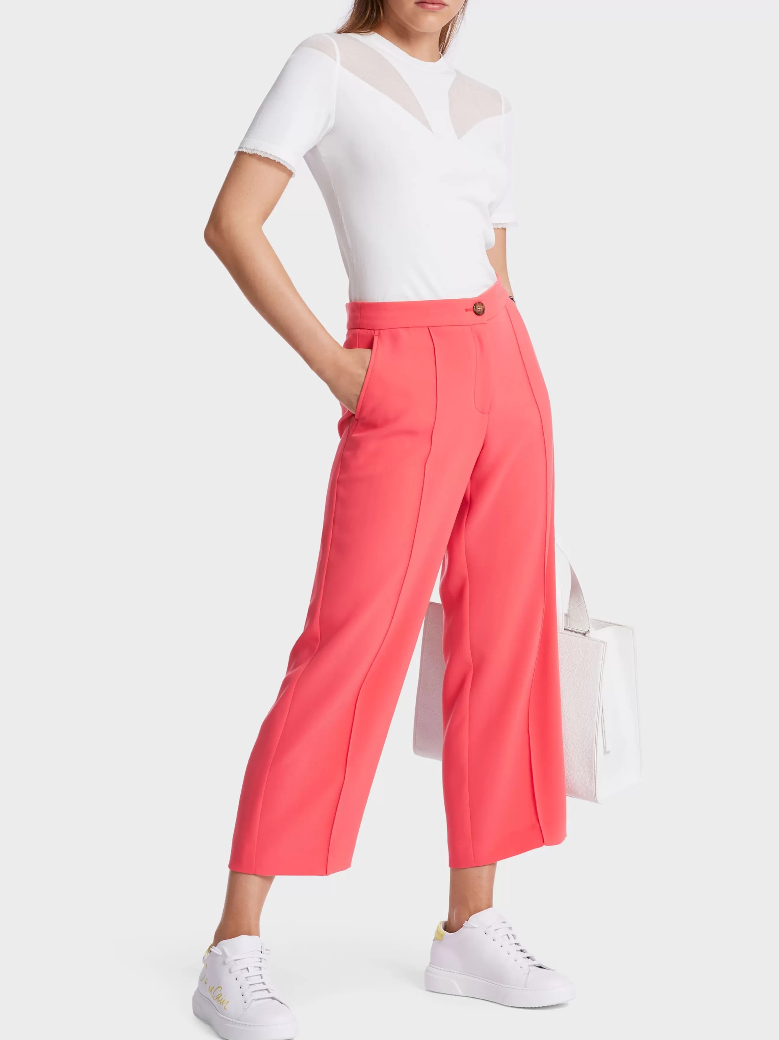 Marc Cain Hosen-WEICHFALLENDE HOSE WELLINGTON IN ¾ LÄNGE deep coral