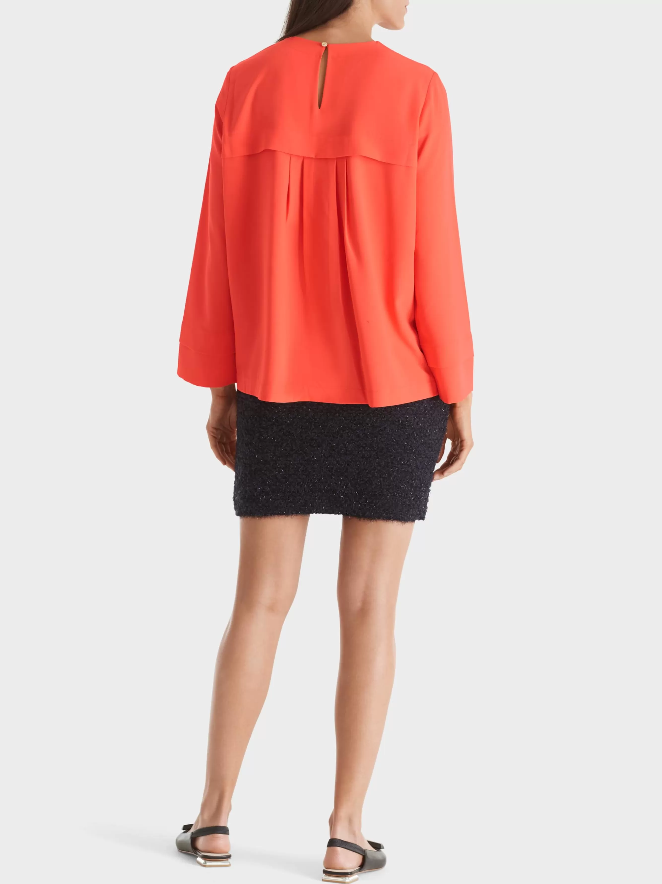 Marc Cain Blusen & Tuniken-WEITE BLUSE MIT NACKENVERSCHLUSS bright tomato