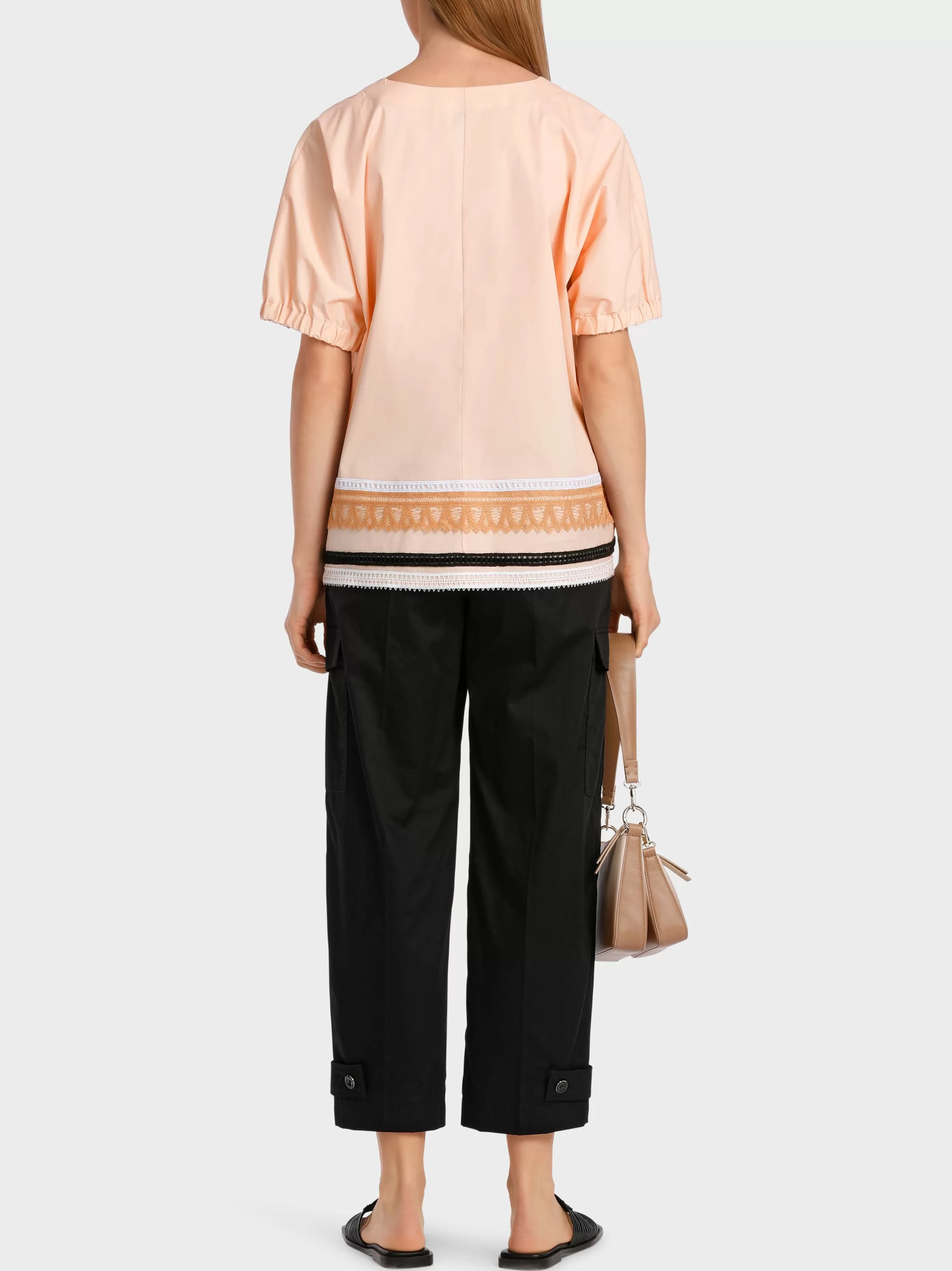 Marc Cain Blusen & Tuniken-WEITE BLUSE MIT SPITZENDETAILS soft rose