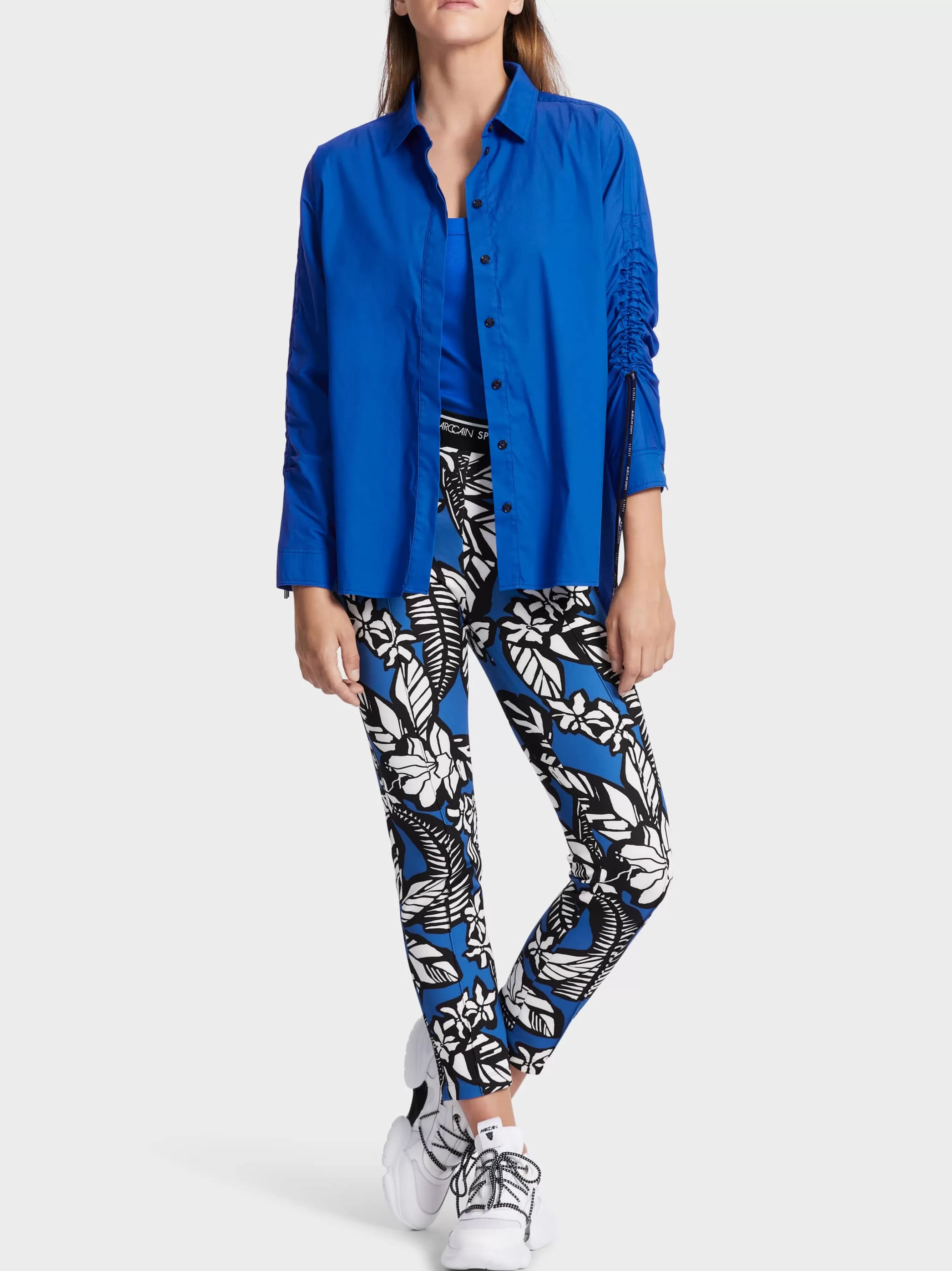 Marc Cain Blusen & Tuniken-WEITE HEMDBLUSE MIT KIMONO-ÄRMELN bright royal blue