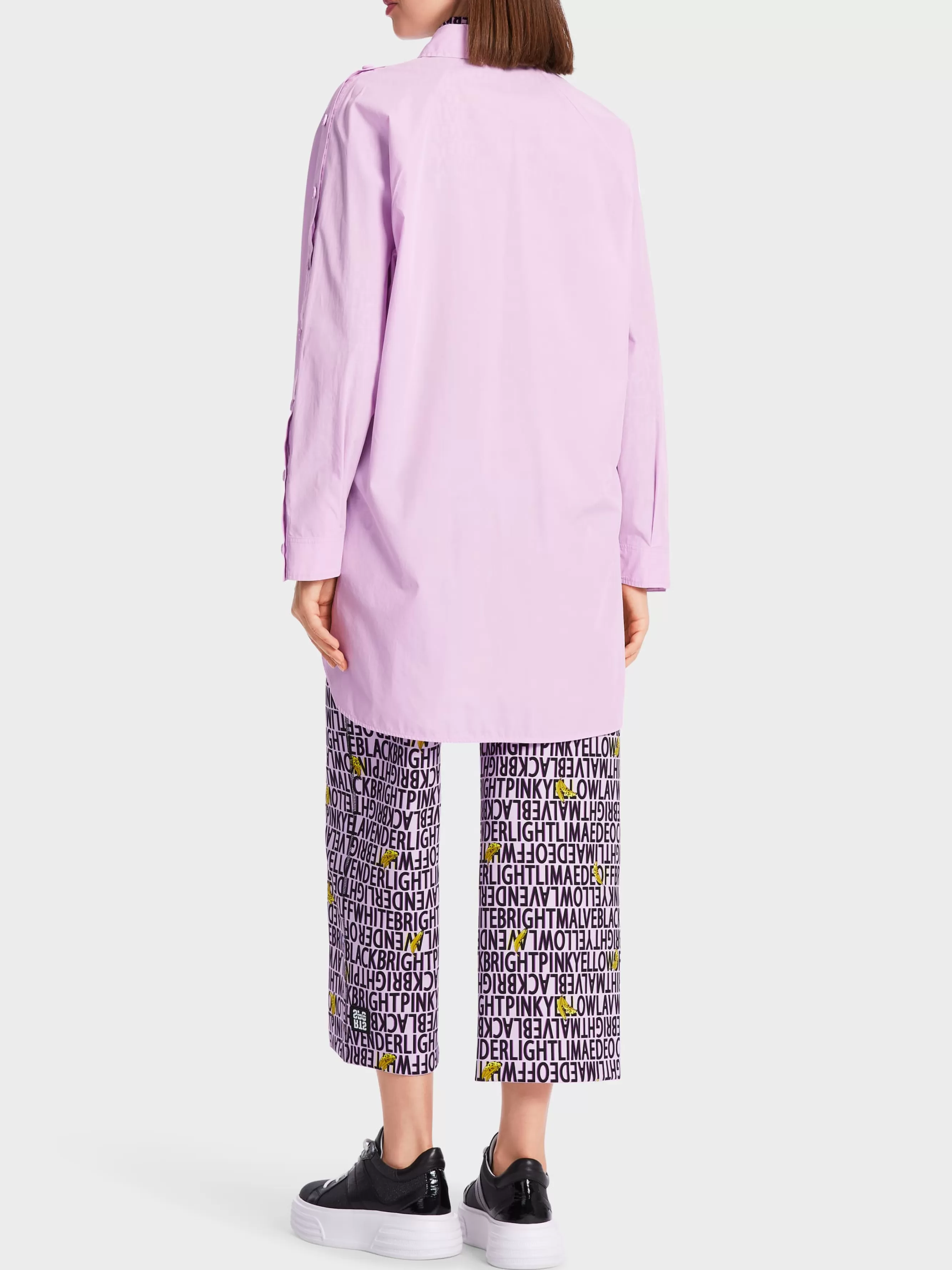 Marc Cain Blusen & Tuniken-WEITE KIMONOBLUSE "RETHINK TOGETHER" bright pink lavender