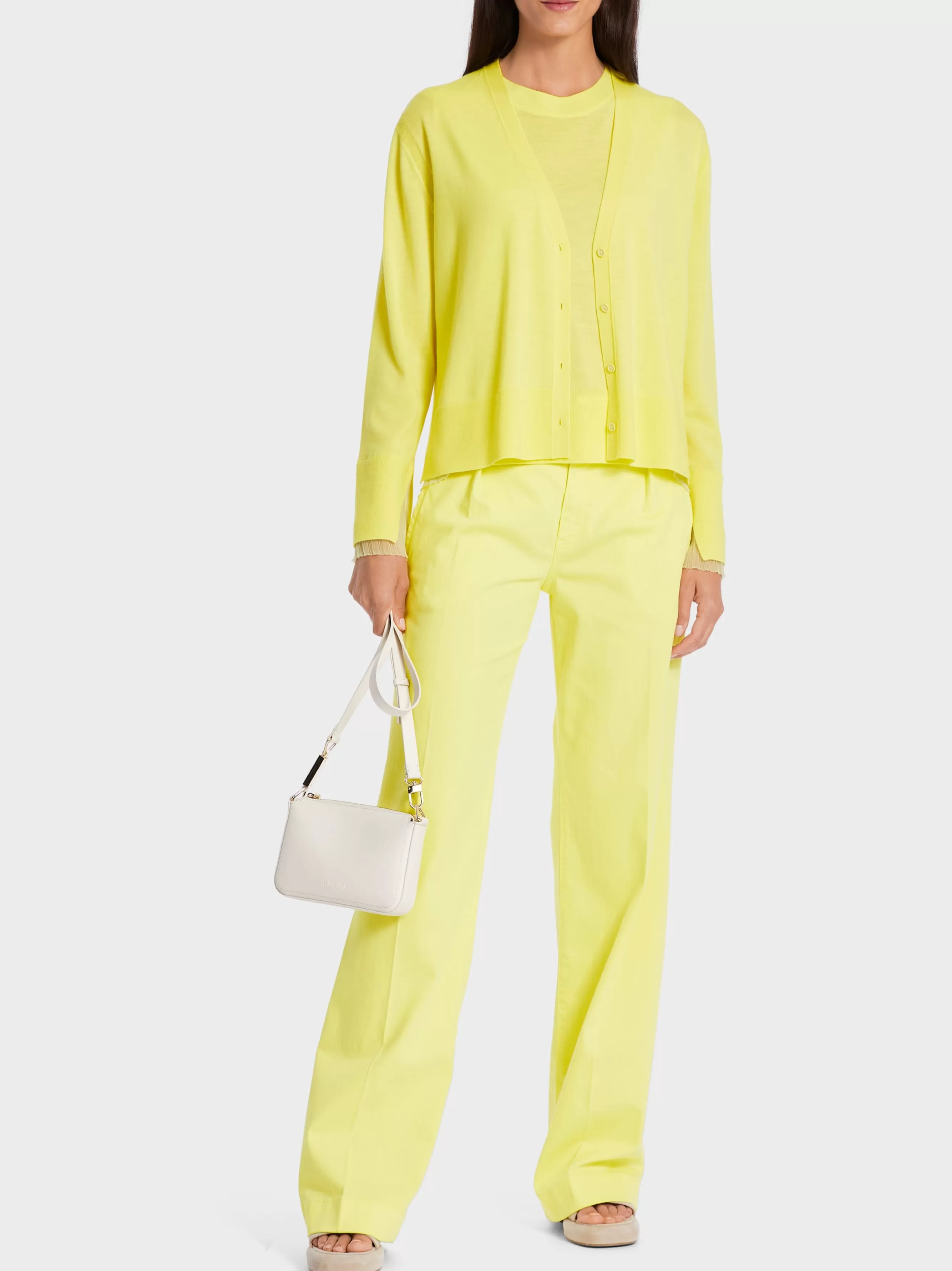 Marc Cain Jacken | Strick-WEITER CARDIGAN "RETHINK TOGETHER" pale lemon